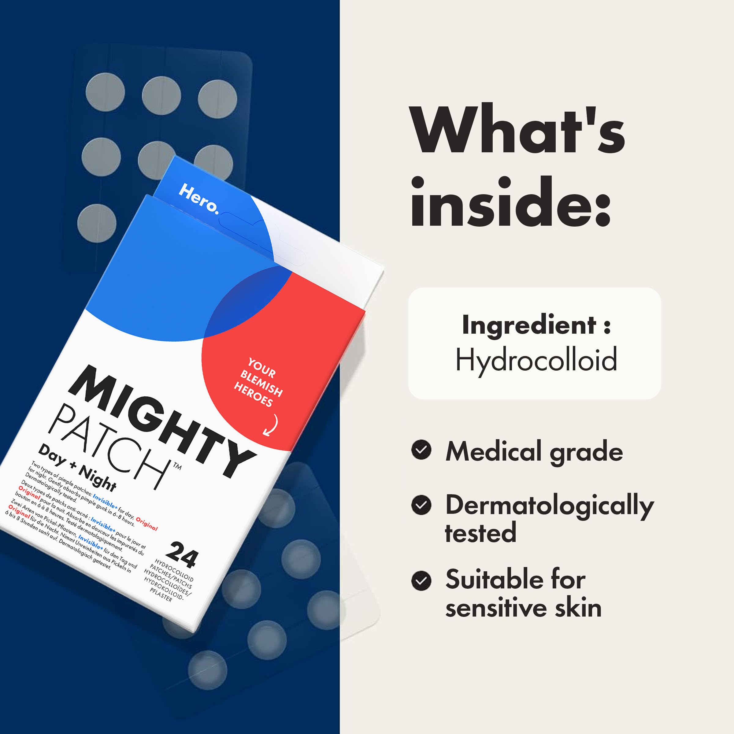 Hero Cosmetics - Mighty Patch Day + Night Hydrocolloid Acne Patches (24 Count) 5