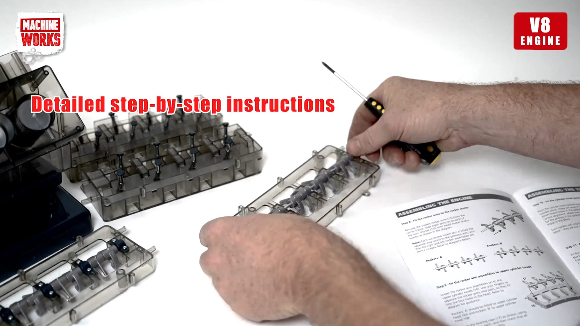 Machine Works V8 Engine Model Kit - 250+ Piece Educational Building Set with Augmented Reality, 8 Years+ 4