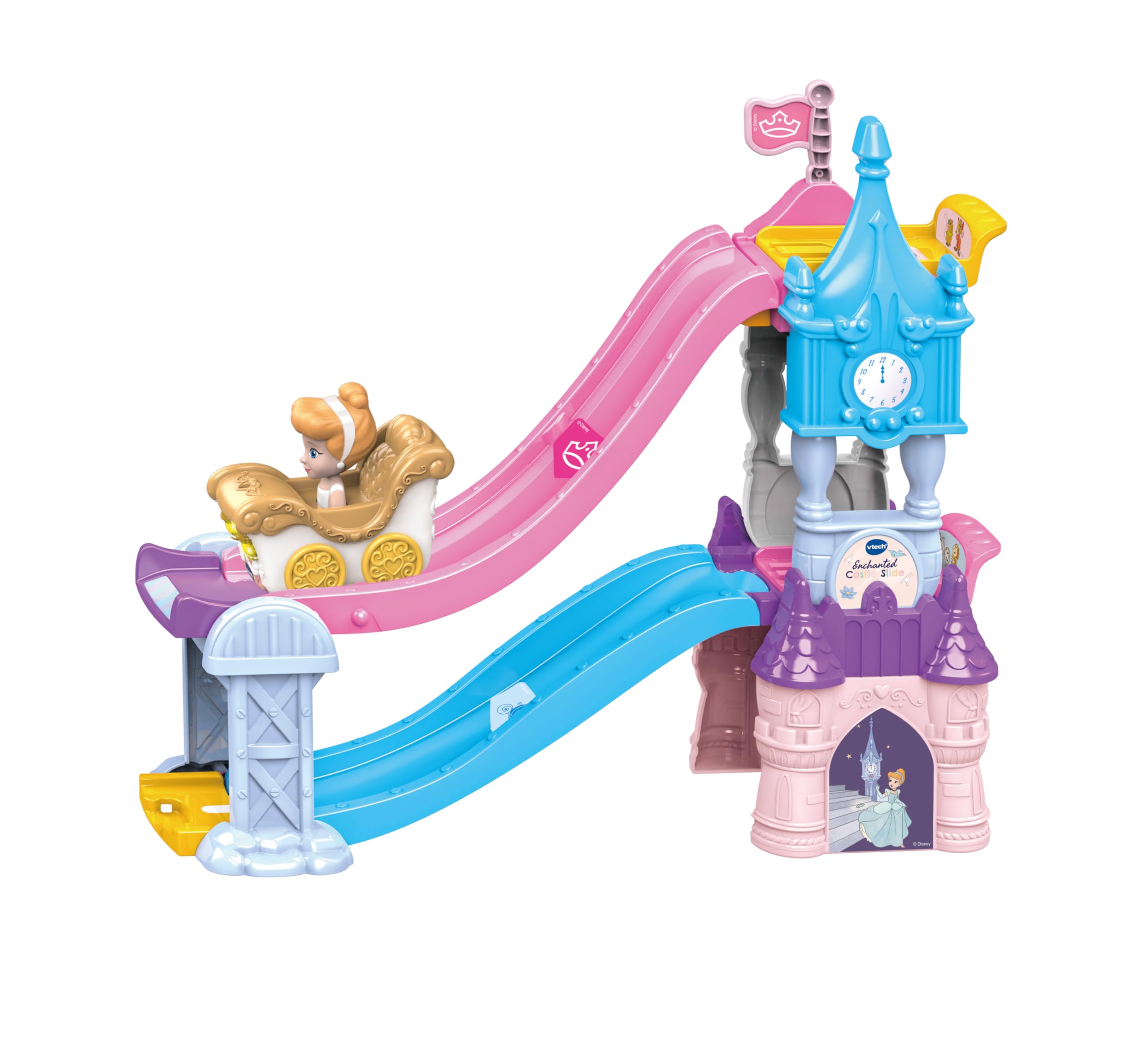 VTech Toot-Toot Drivers Enchanted Castle Slide - Disney Princess Cinderella Playset for Ages 1-5 6