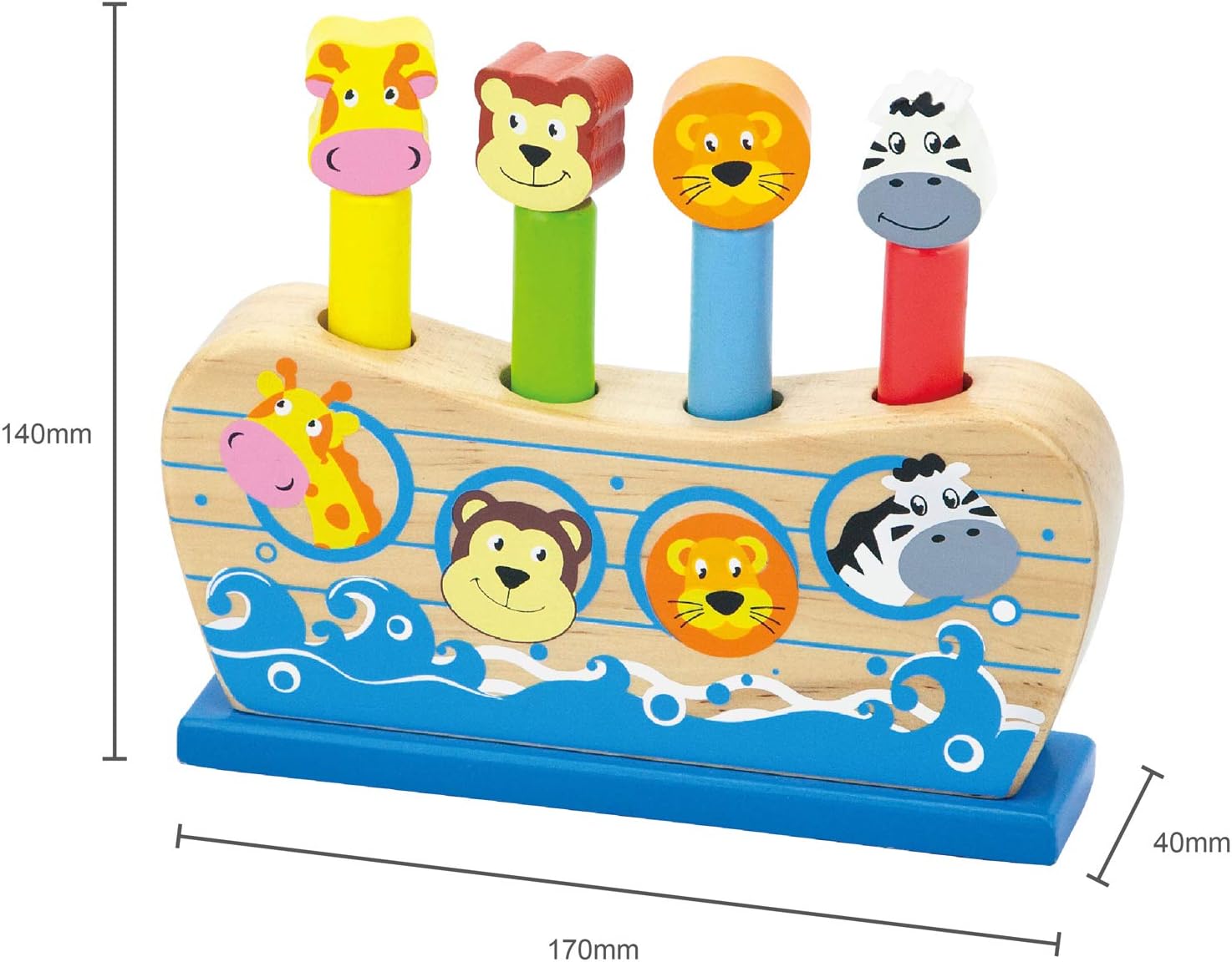 Viga Toys 500412 Pop Up Noah's Ark - Educational Wooden Toy for Toddlers 2+ 7