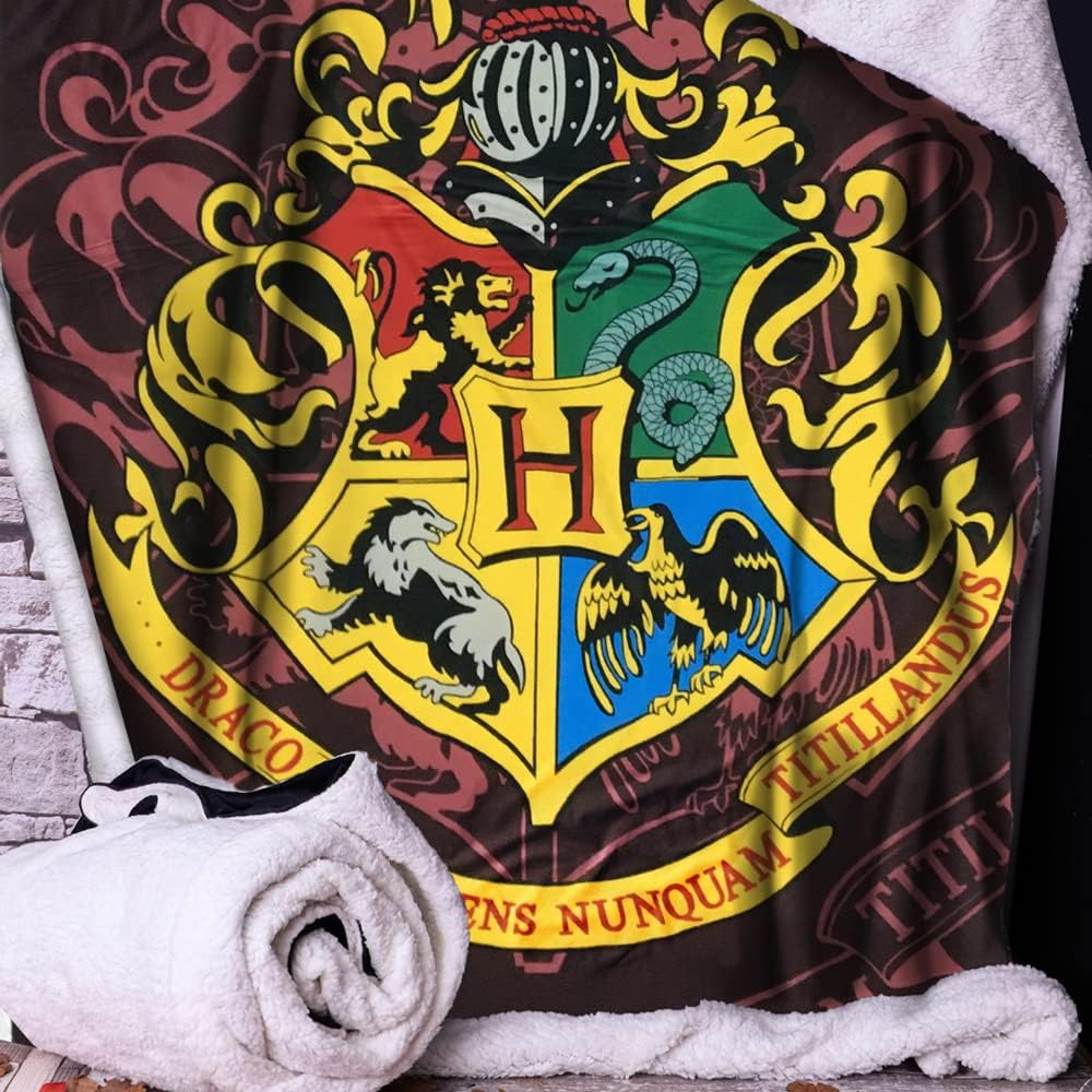 Harry Potter Hogwarts Crest Throw 100 * 150cm, Brown