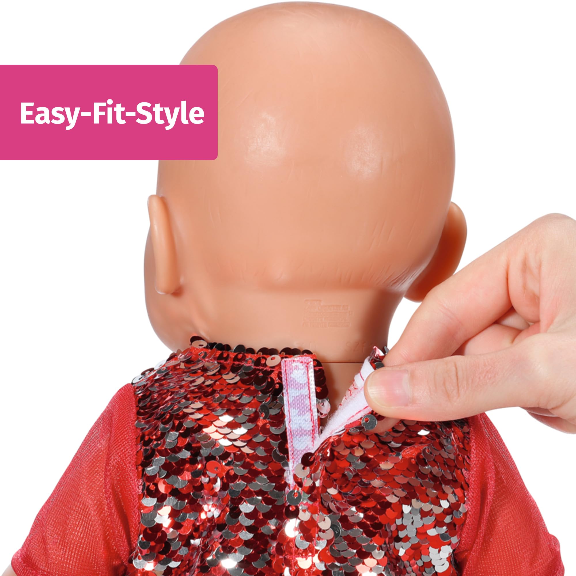 BABY born Christmas Dress - Festive Outfit with Sequins, Leggings & Hat for 43cm Dolls 5