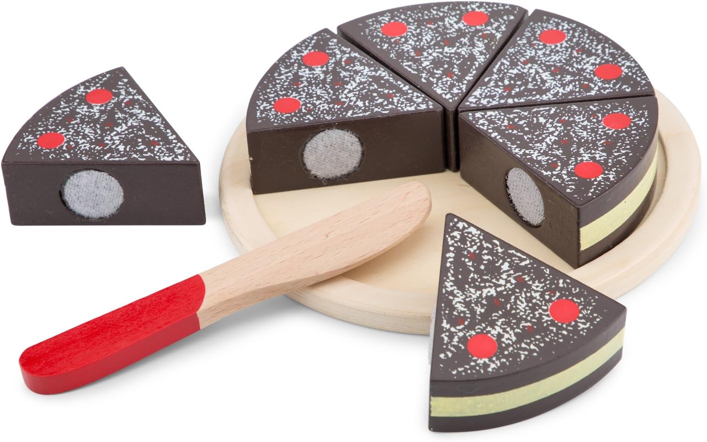 New Classic Toys 10584 Wooden Pretend Play Cutting Cake - Educational Role Play Toy for Toddlers 2+