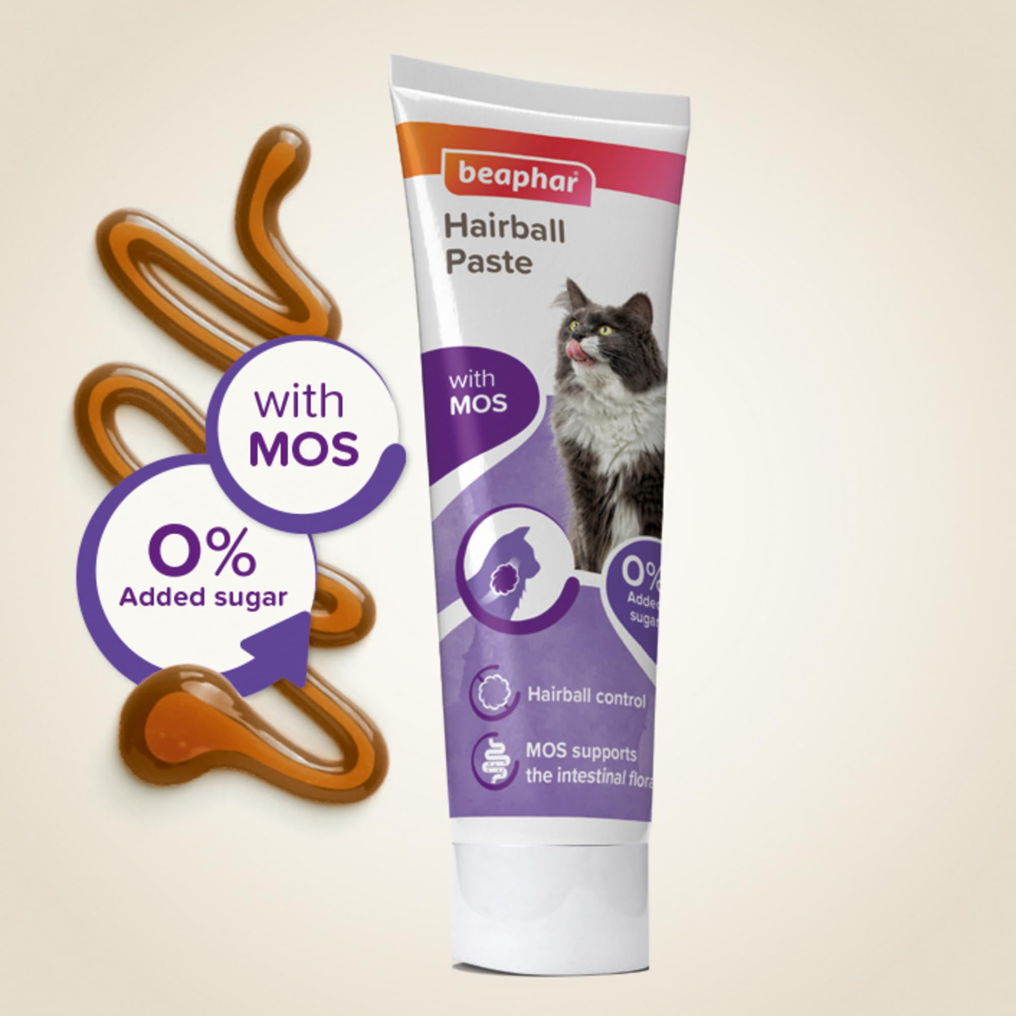 Beaphar Hairball Paste for Cats - 2-in-1 Malt & Prebiotic Formula | 100g 4