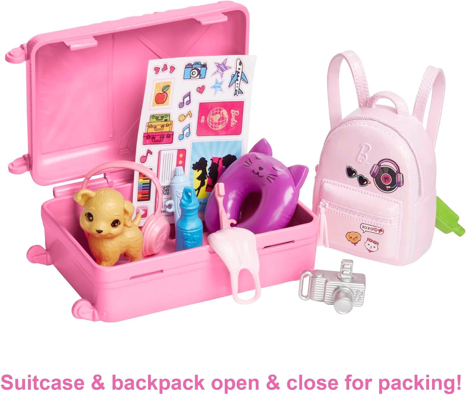 Barbie Malibu Travel Set with Puppy & 13-Piece Accessories - Doll Playset for Ages 3+ 3