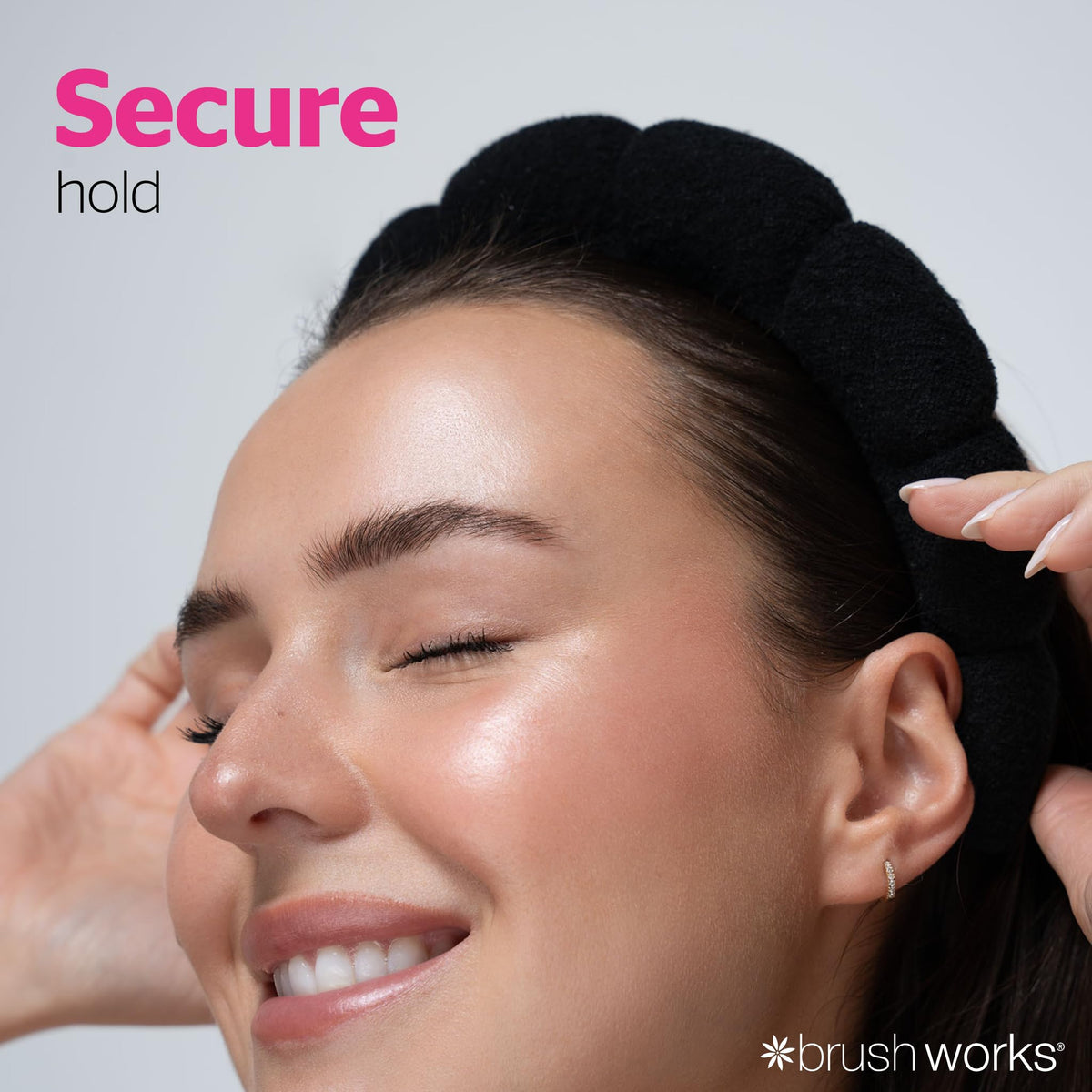 Brushworks Black Cloud Beauty Headband - Black Terry Cloth