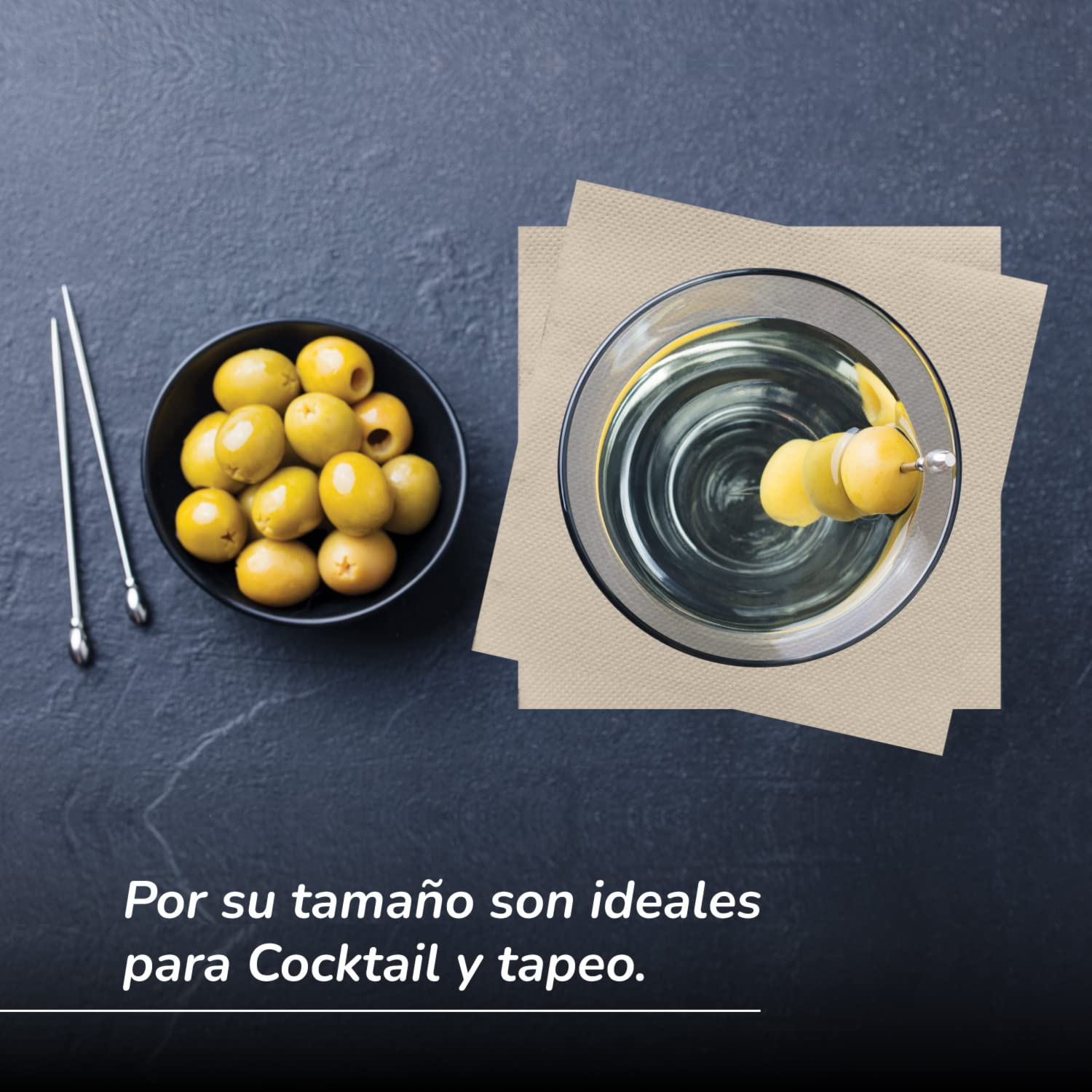 Hostelnovo Eco 10x10 cm Recyclingpapierservietten - 600er-Packung, biologisch abbaubare Cocktailservietten 6