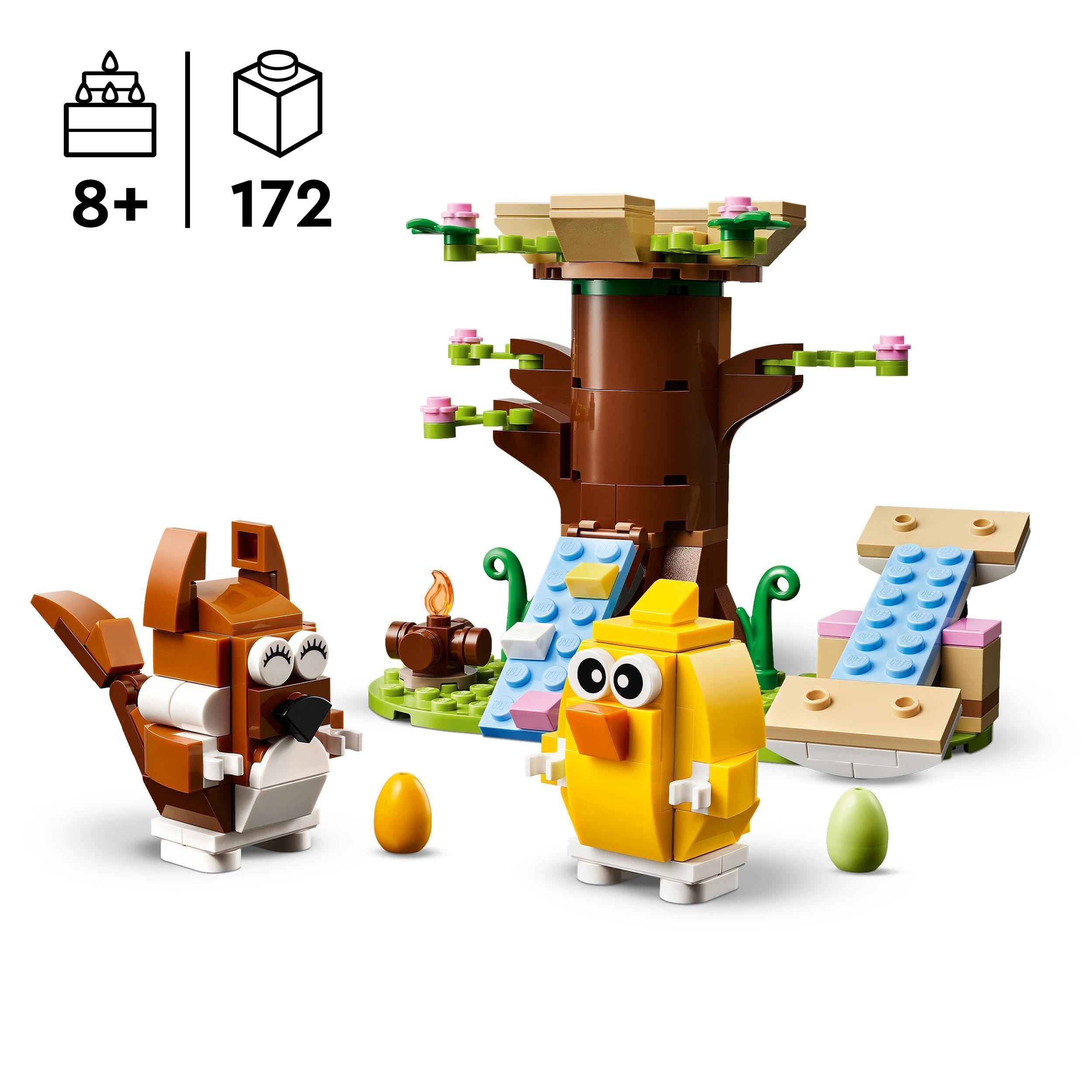 LEGO Spring Animal Playground Building Toy Set - Easter Playset with Bird and Squirrel Figures for Ages 8+