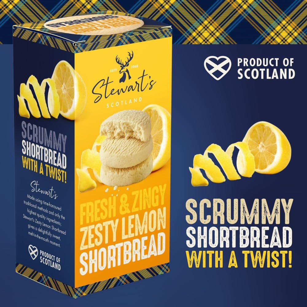 Stewart's Signature Range Lemon Curd Shortbread (160g) - Traditionally Made Scottish Treat 4