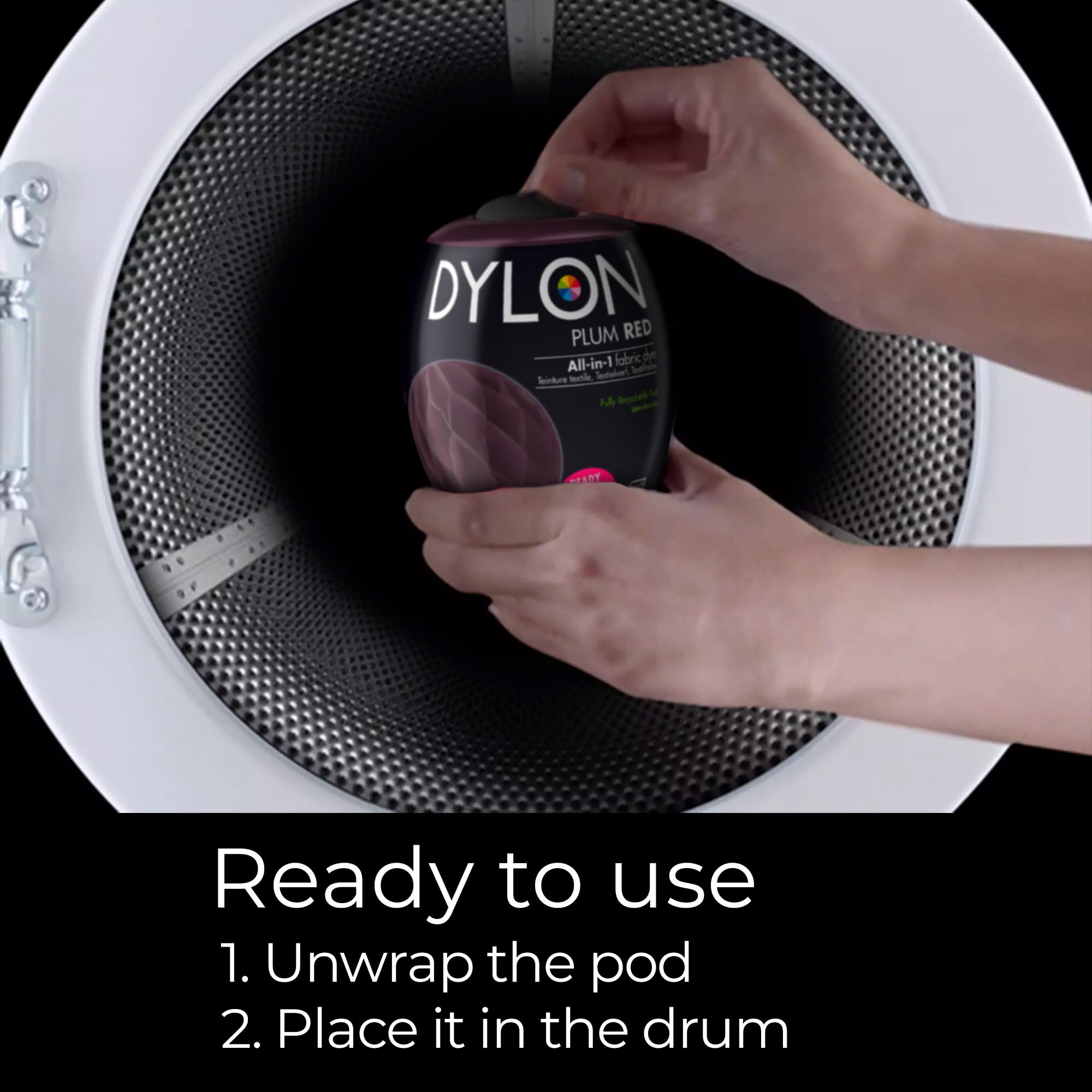 DYLON - Washing Machine Fabric Dye Pod for Clothes & Soft Furnishings 350g – Plum Red 8