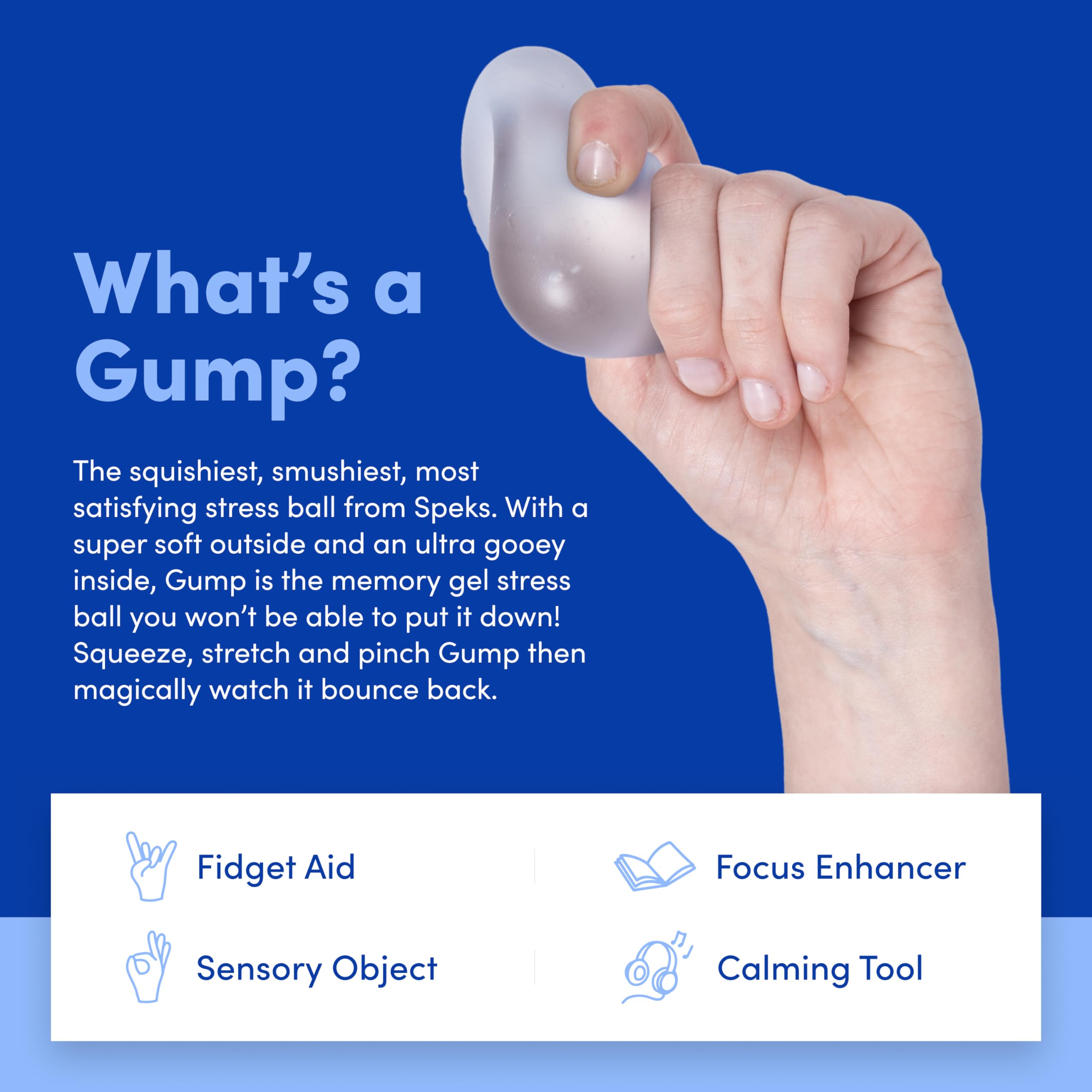 Speks Gump Stress Balls - Silky Soft Memory Gel Squishy Fidget Toy for Adults and Teens 14+ 6