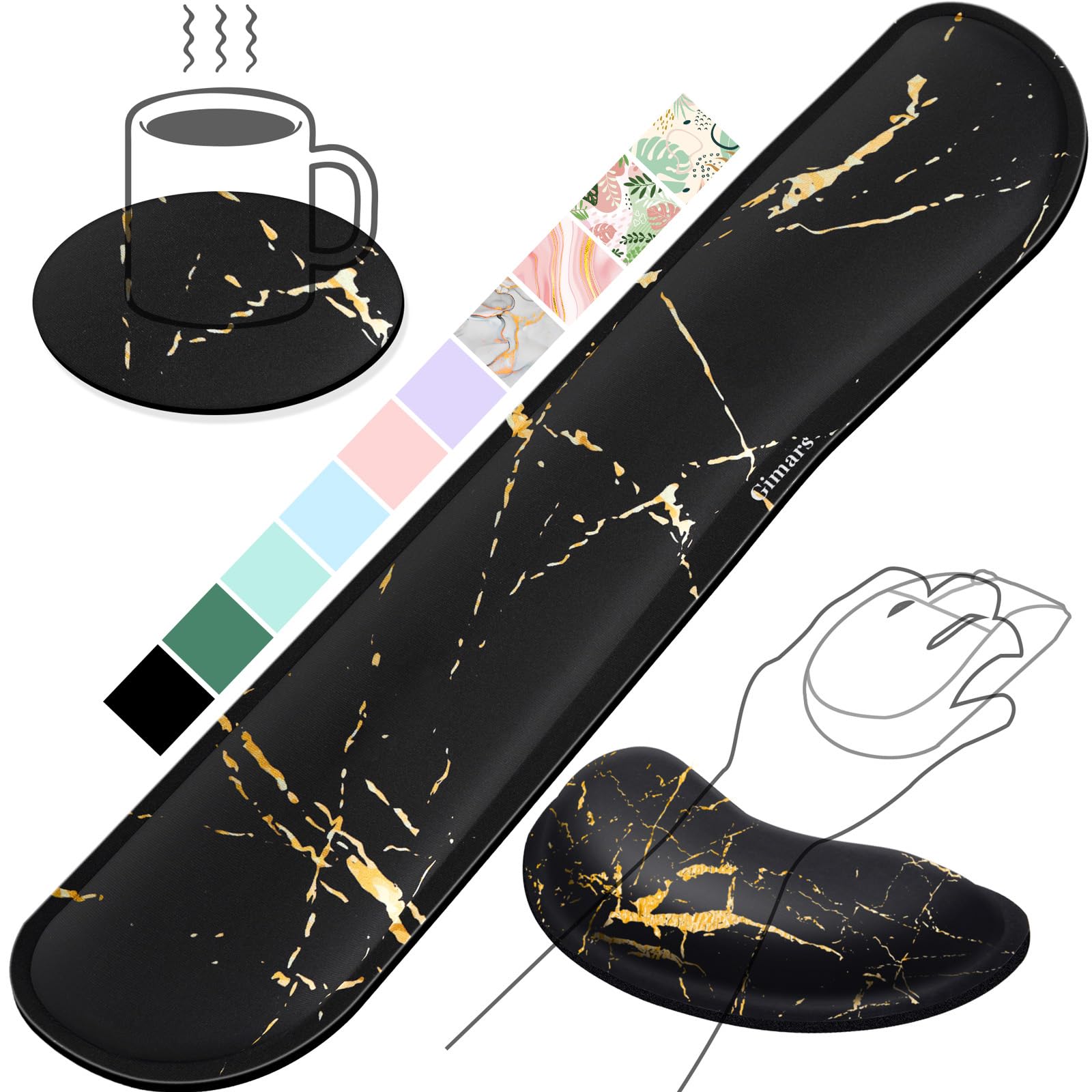 Gimars Upgrade Enlarge Silky Memory Foam Wrist Rest for Keyboard | 3CM Ultra Thick | Non-Slip 1