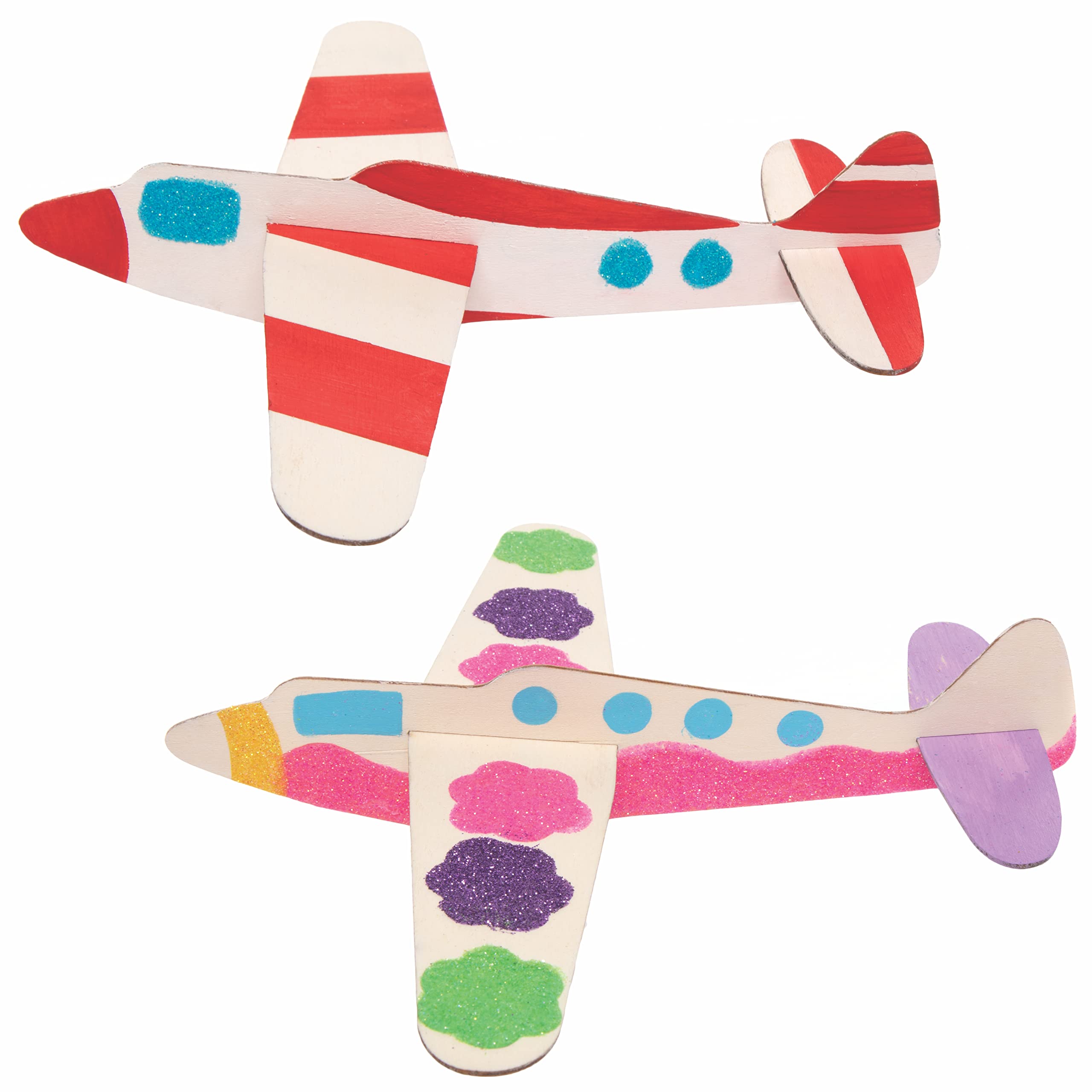 Baker Ross Wooden Glider Kits (Pack of 8) - Colour-In DIY Aeroplane Craft Kit for Kids