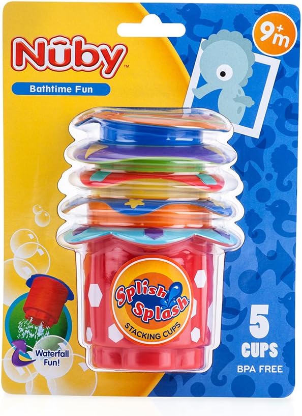 Nuby Splish Splash Stacking Cups - Water Play & Educational Bath Toy 4
