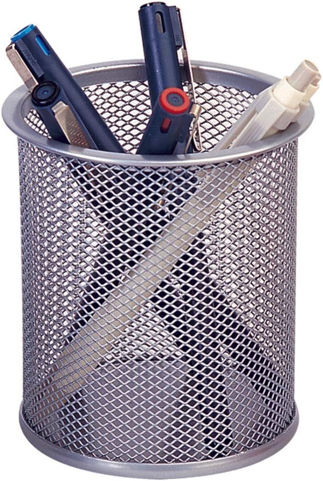 Q Connect jar round pencil, mesh design, silver color 2