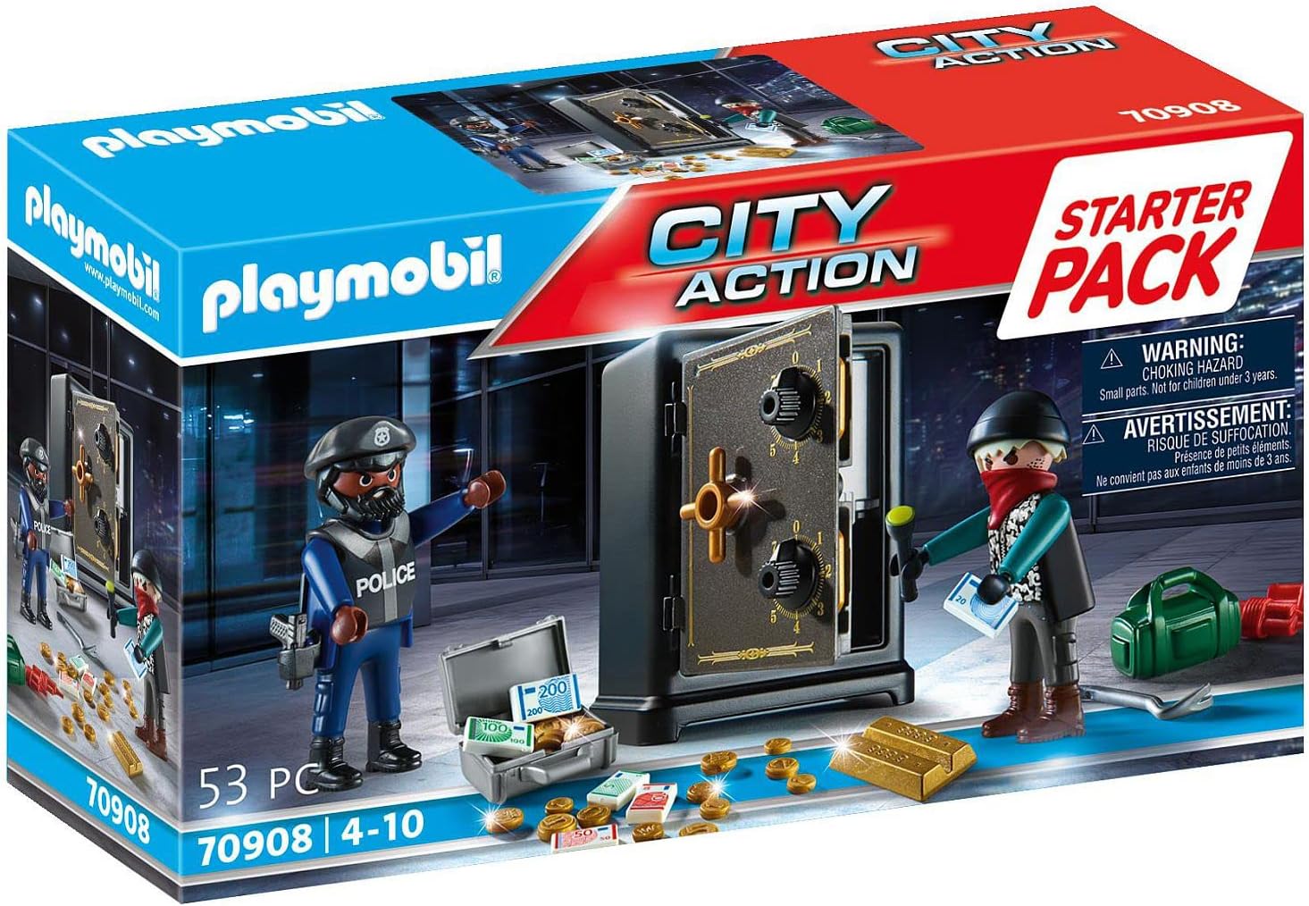 Playmobil 70908 City Action Starter Pack Bank Robbery - Police & Robber Playset for Ages 4+