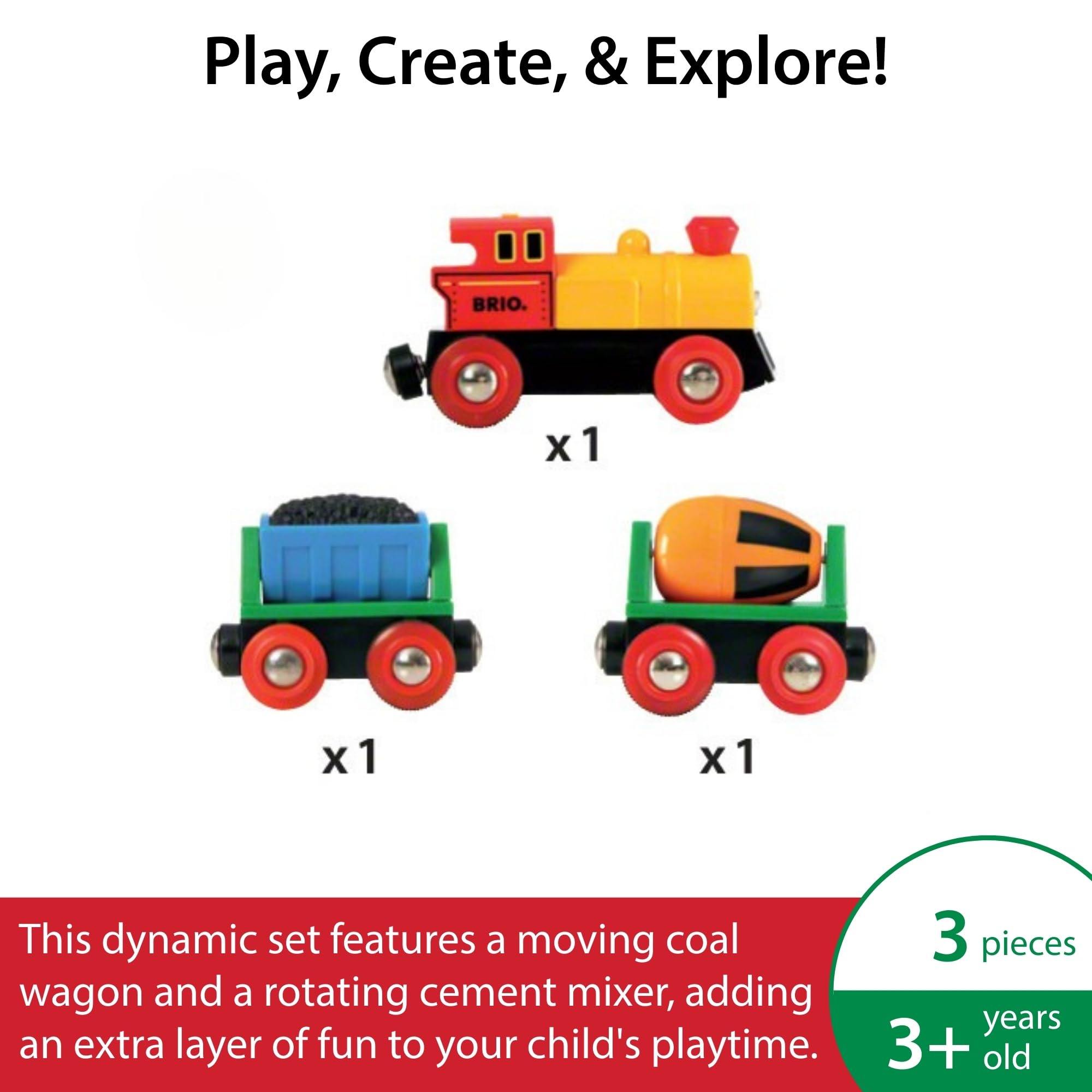 BRIO World Battery Operated Action Train Set - Compatible with BRIO Railway, FSC Certified Wood, Model 33319 11