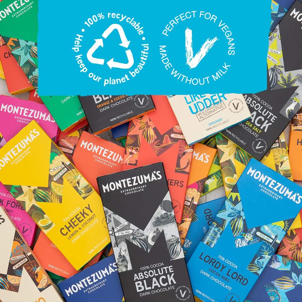 Montezuma - Sea Dog 70% Cocoa Dark Chocolate with Sea Salt & Lime, Vegan Gluten-Free Bar 8