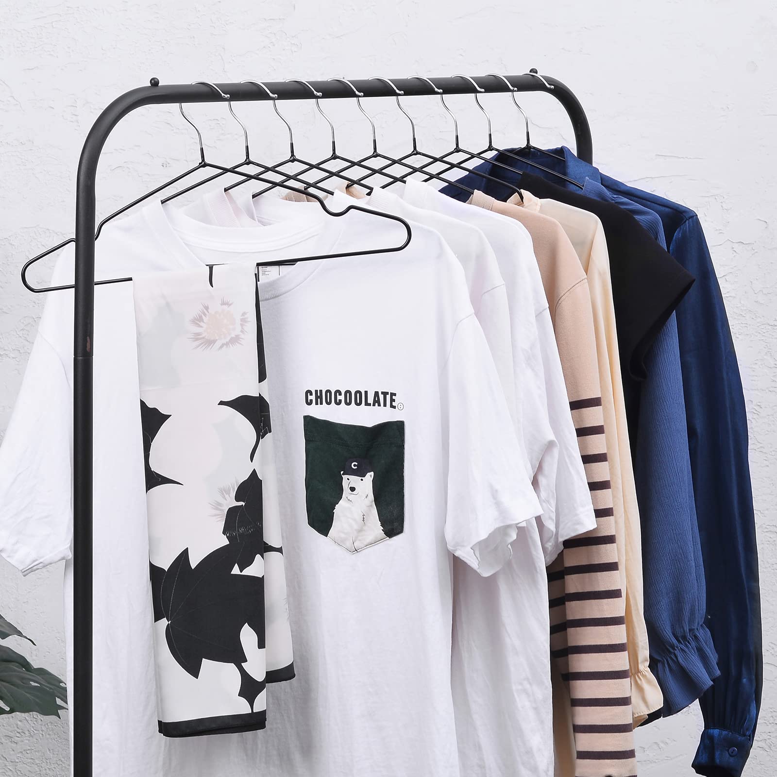 Rainberg - 25 Pack Rubber Coated Metal Hangers, Heavy Duty Space Saving 7