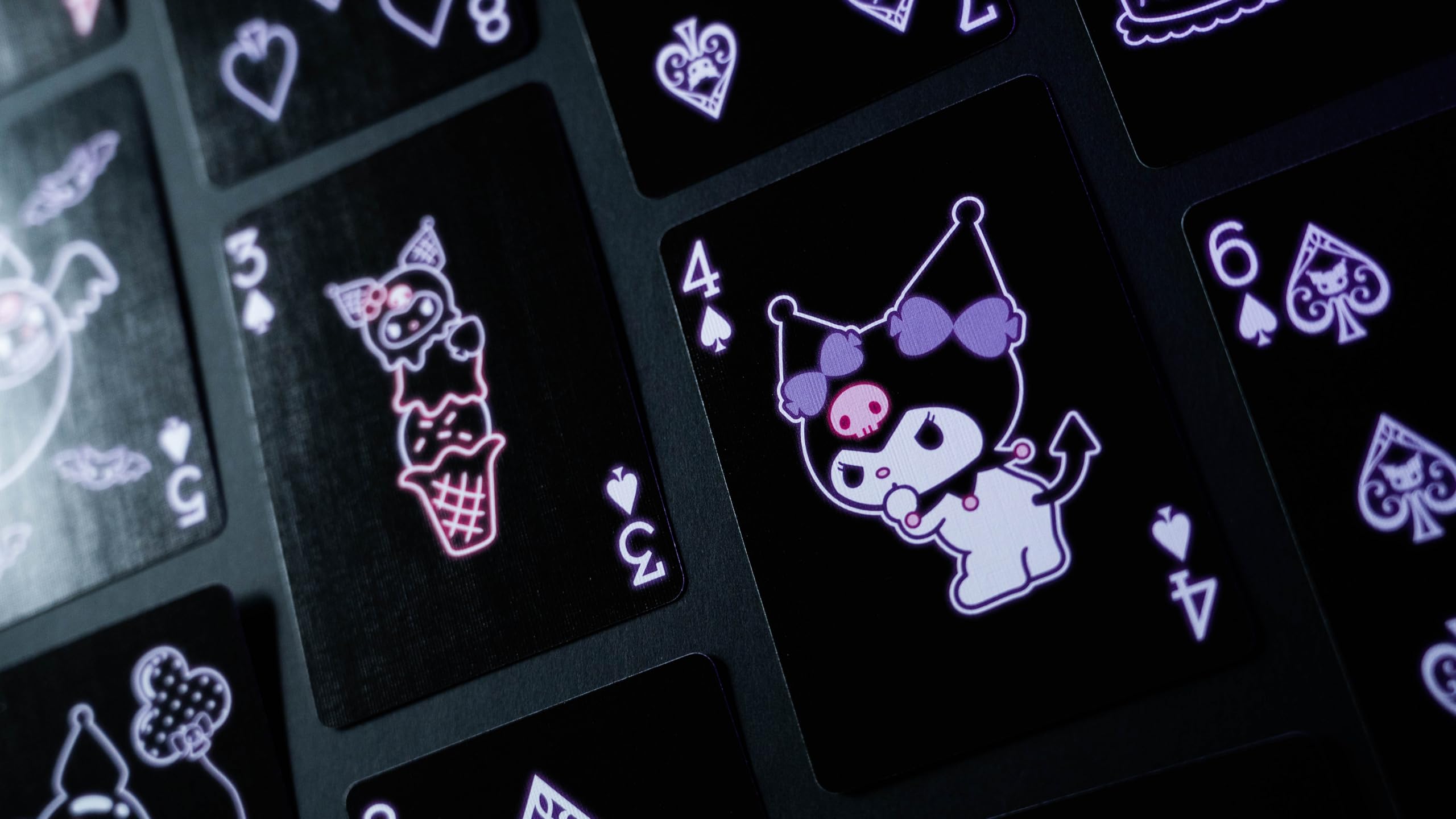 Bicycle Kuromi Sanrio Playing Cards Deck - Black, Pink and Purple Design 3