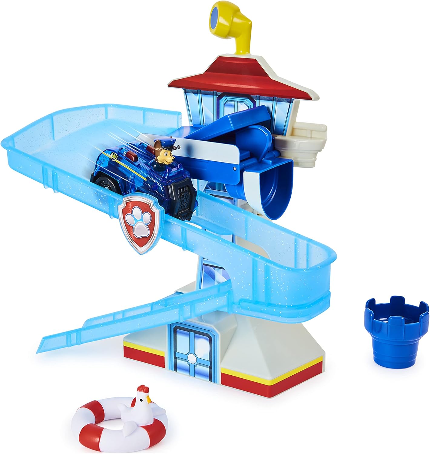 PAW Patrol Adventure Bay Bath Playset with Light-up Chase Vehicle - Ages 3+
