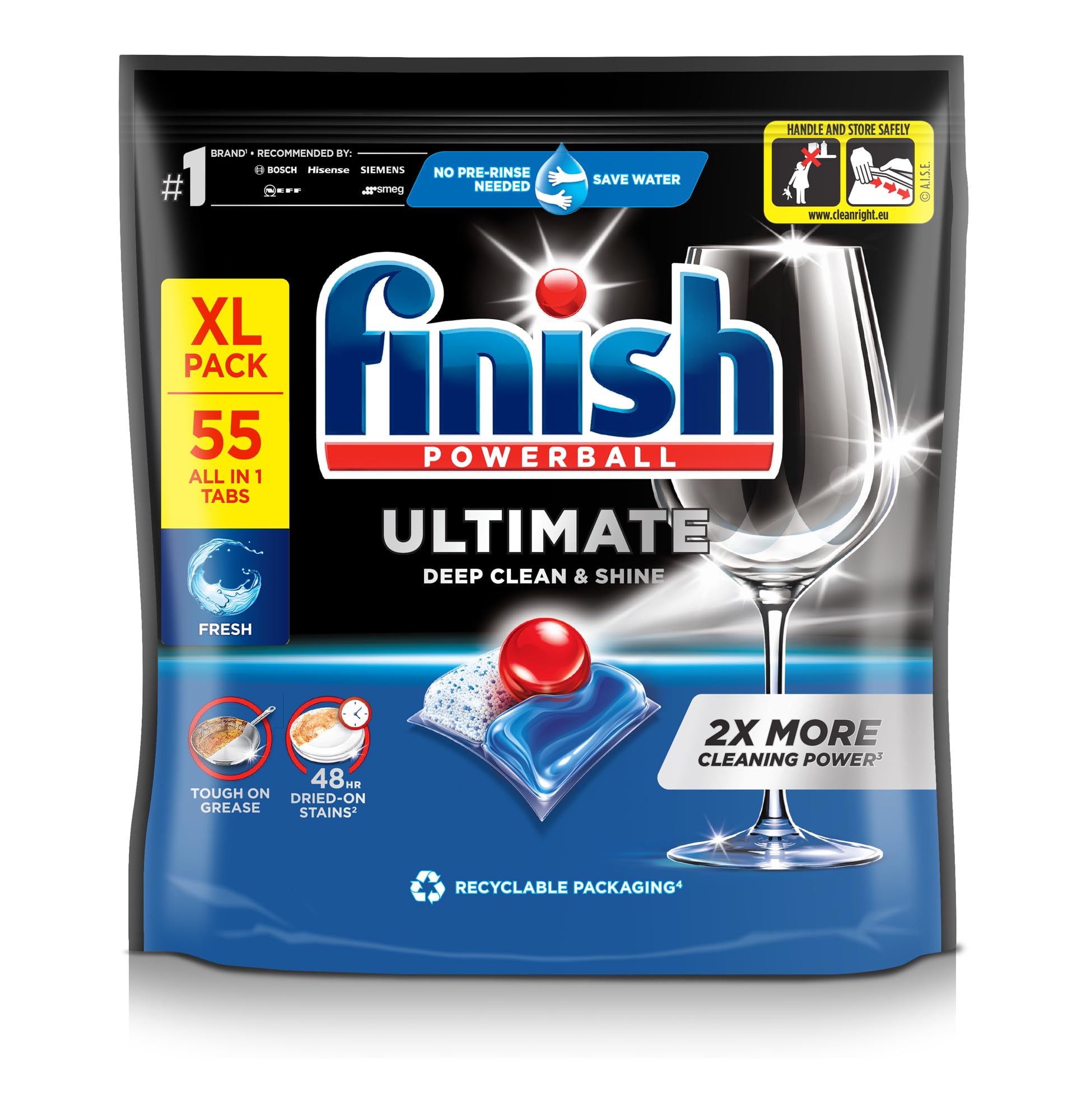 Finish Ultimate Dishwasher Tablets, 55 Count - Fresh Scent with Protector Shield Technology