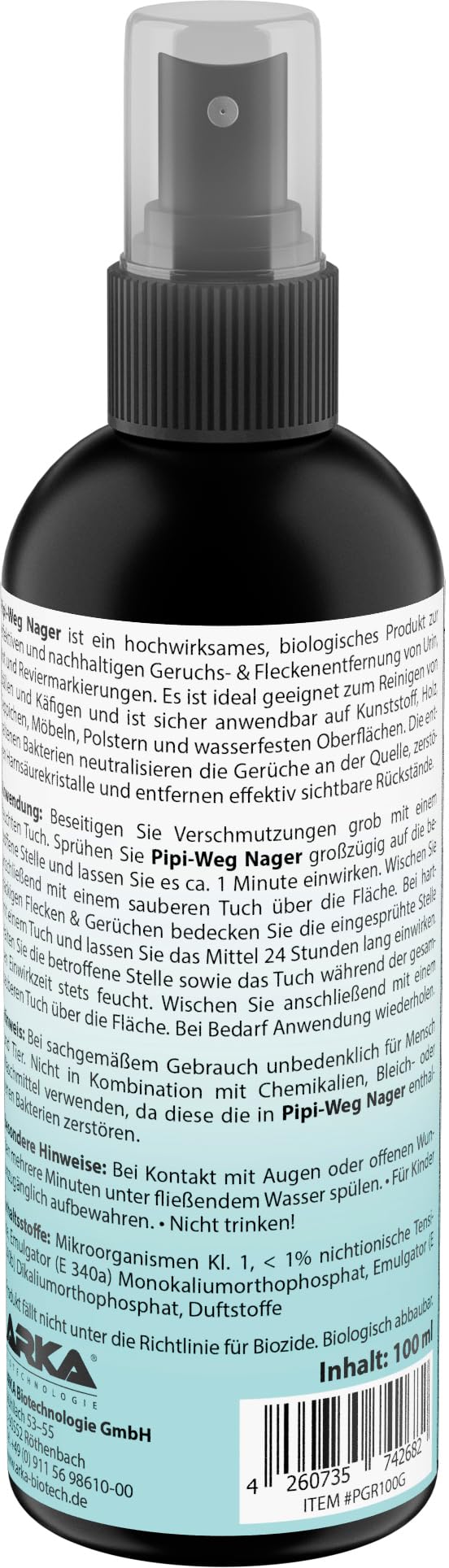 ARKA PIPI-Weg Spray 100 ml - Enzymatic Odour & Stain Remover for Small Animals
