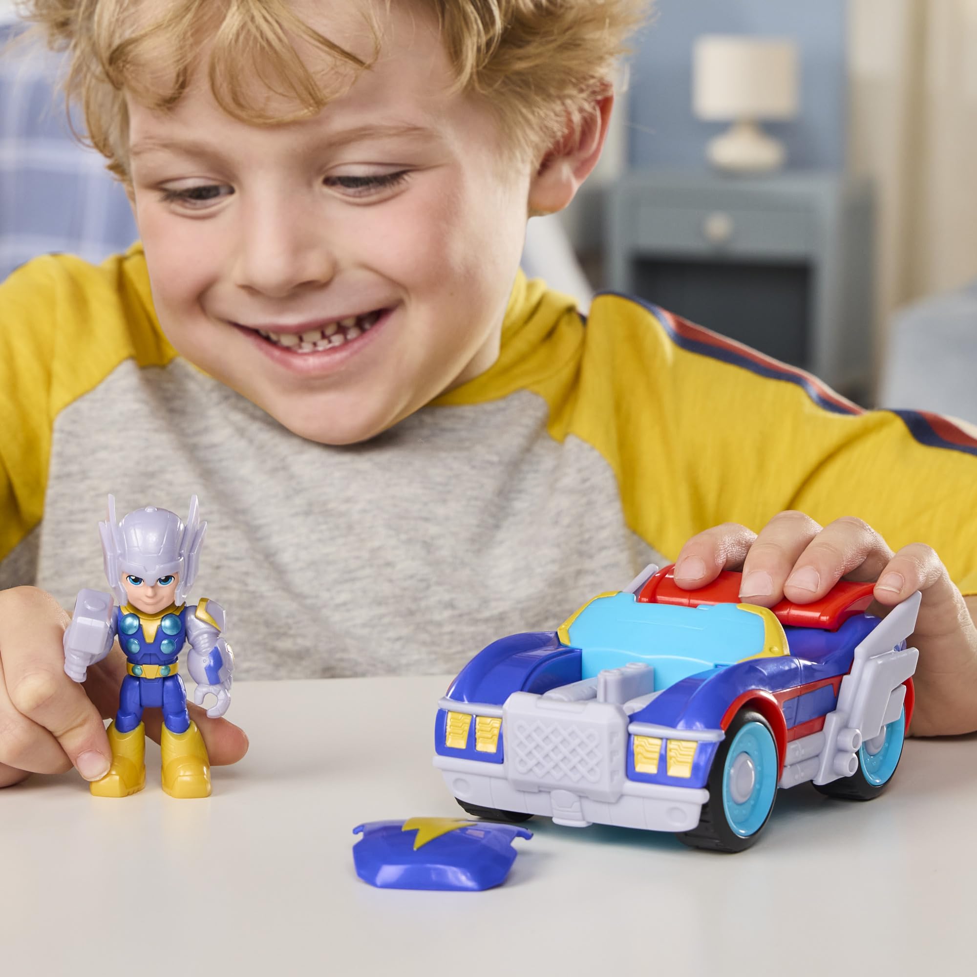 Marvel Thor Thunder Roadracer Action Figure & Vehicle Set - 7.6 cm Figure | Ages 3+ 7