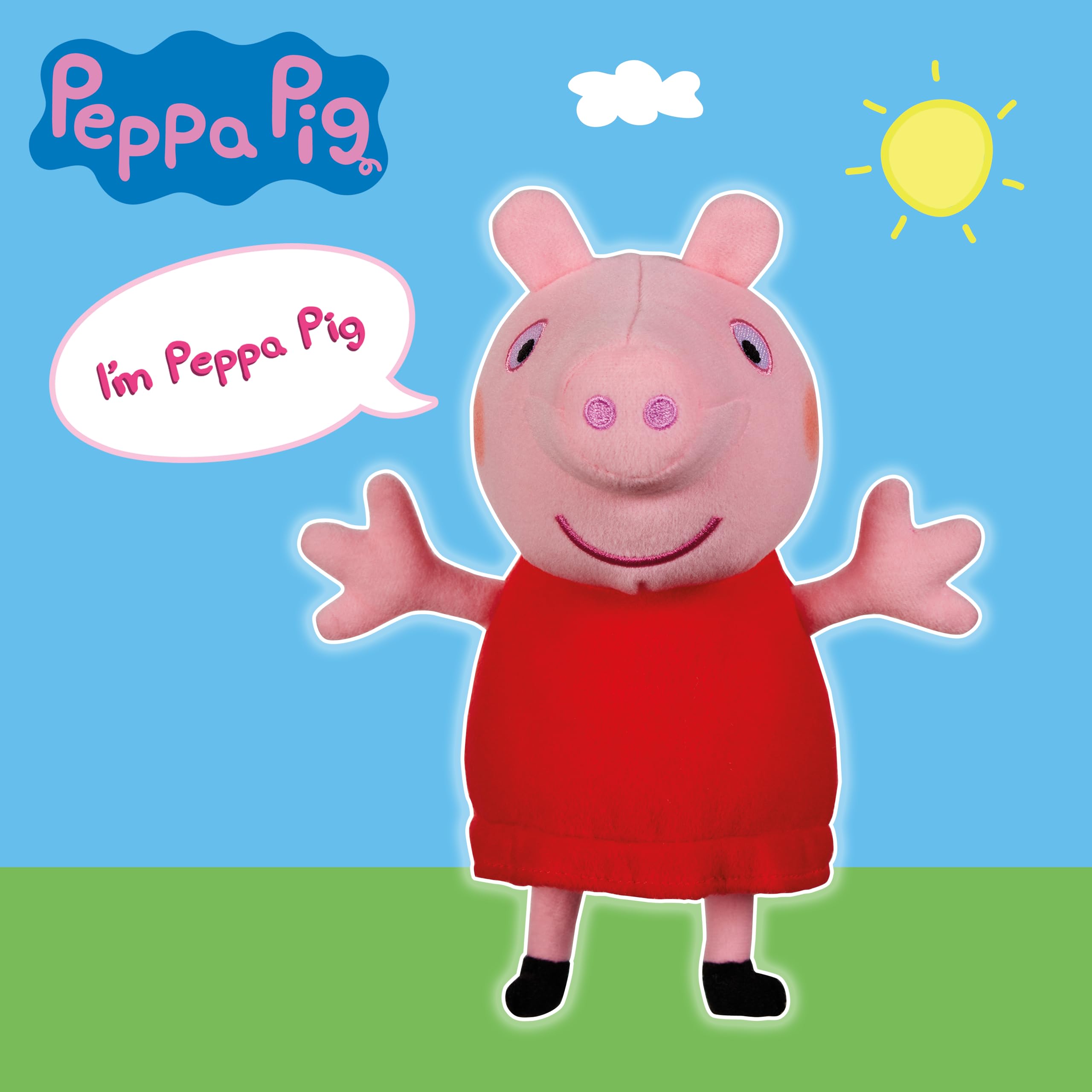Peppa Pig Talking Red Dress Plush Toy - Interactive Soft Doll for Toddlers, 20cm 5