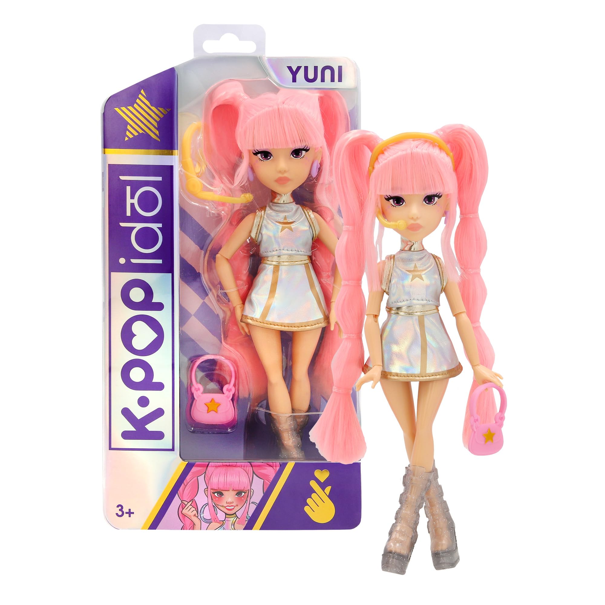 Basic Fun K-Pop Fashion Doll Yuni - Pop Star Idol with 3 Accessories | Ages 4+