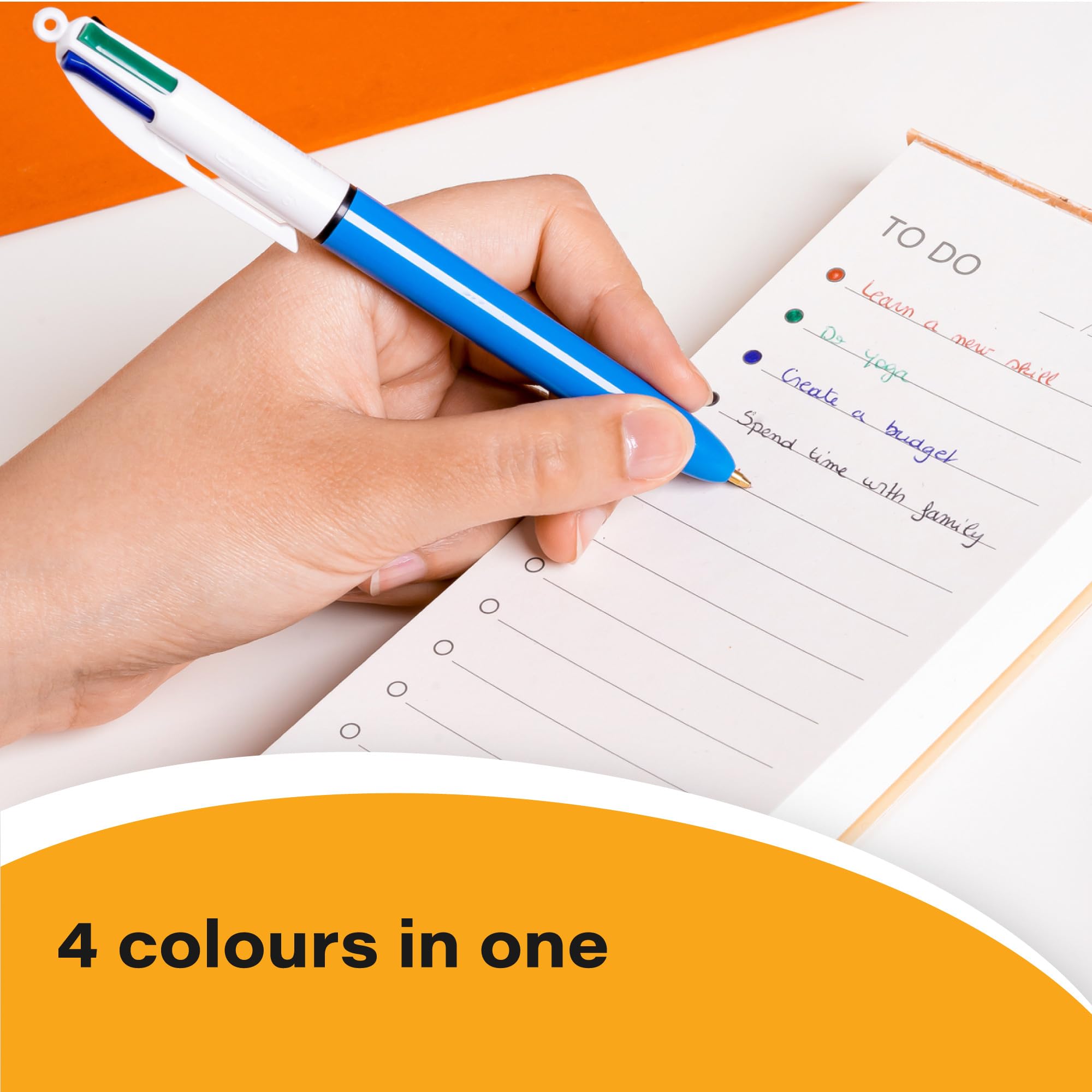 BIC Original 4 Colours Retractable Ballpoint Pens - Medium Point (1.0mm) | Pack of 3 2
