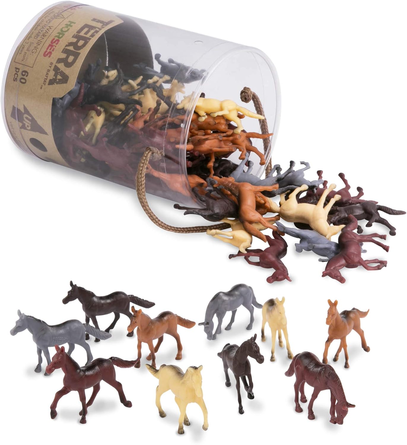 Terra by Battat Horses - 60 Piece Miniature Horse Toy Set for Kids 3+