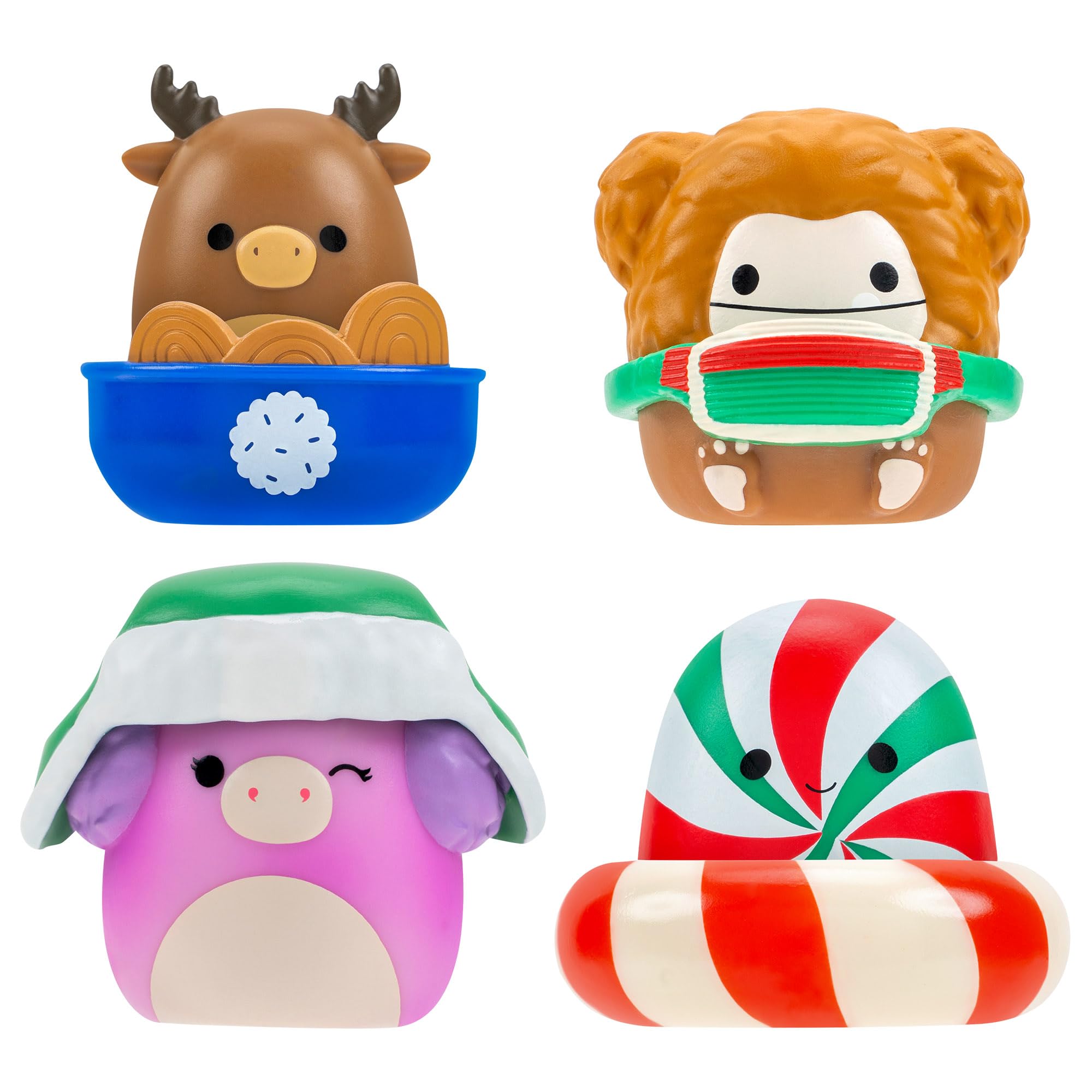 Squish-a-longs Carol the Christmas Tree Clip-a-longs Holiday Pack with 4 Mini-Squish Figures 12