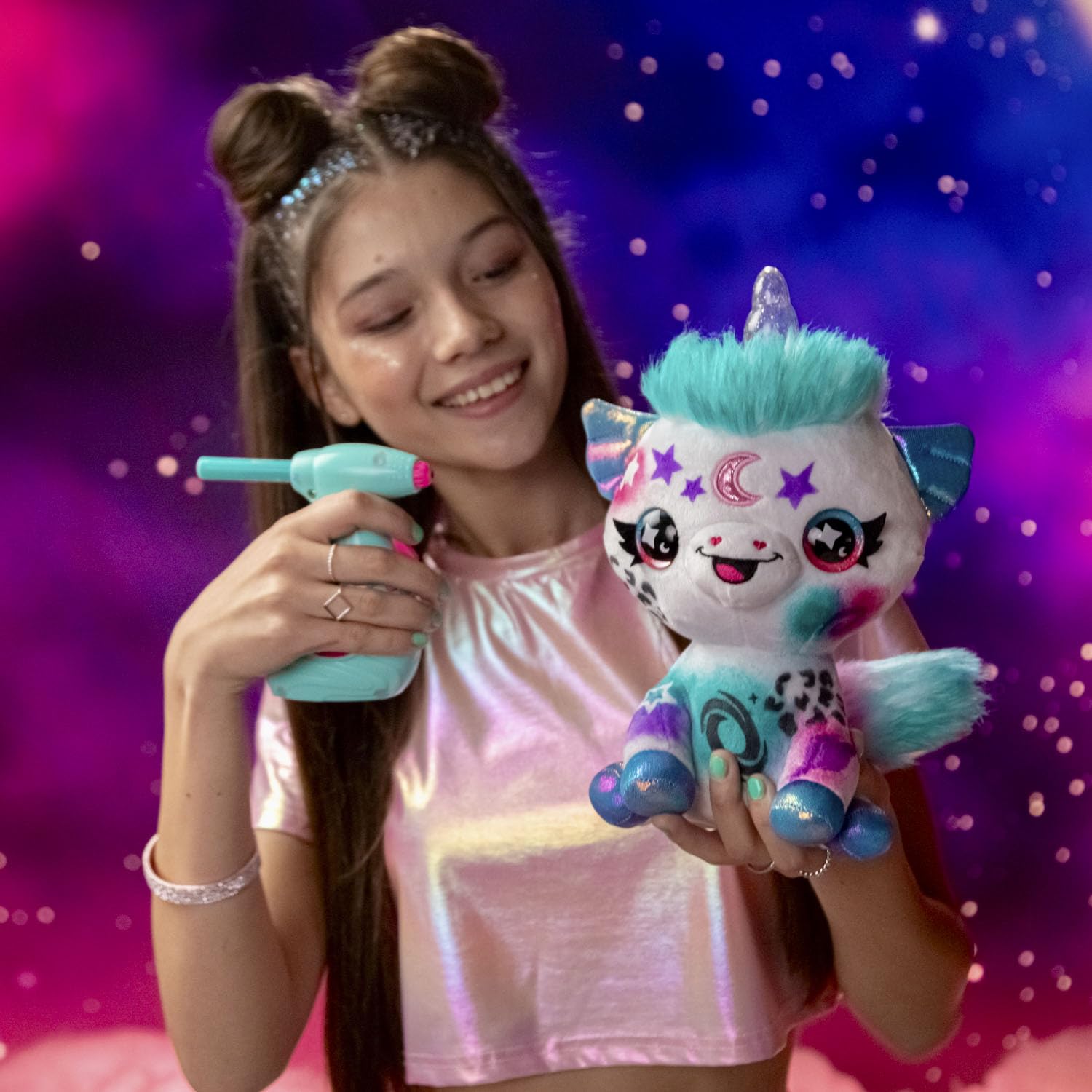 Airbrush Plush Light Up Cosmic Unicorn – Personalize & Decorate with Airbrush Tool 7