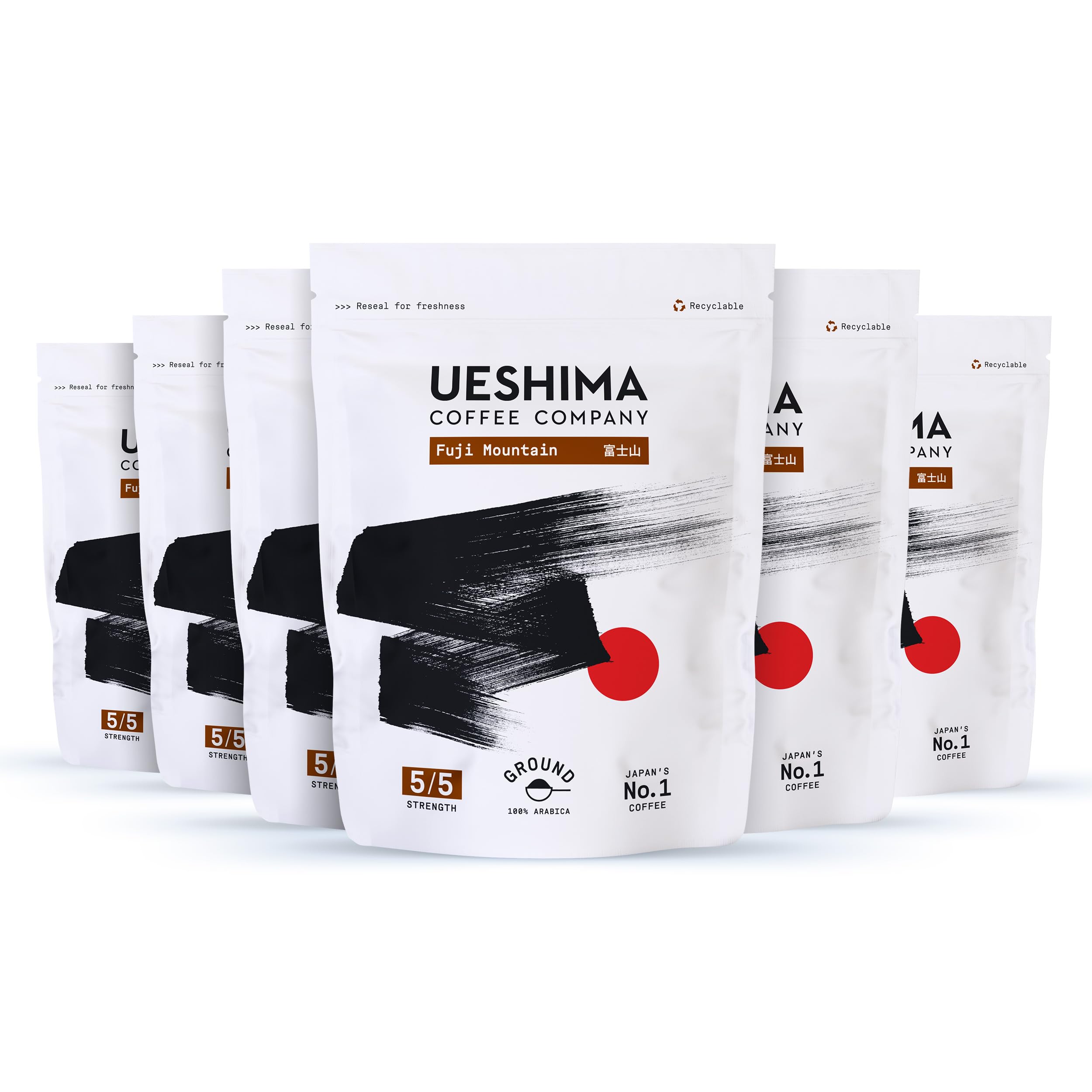Ueshima Coffee Company - Fuji Mountain Ground Coffee 250g (Pack of 6), Dark Roast