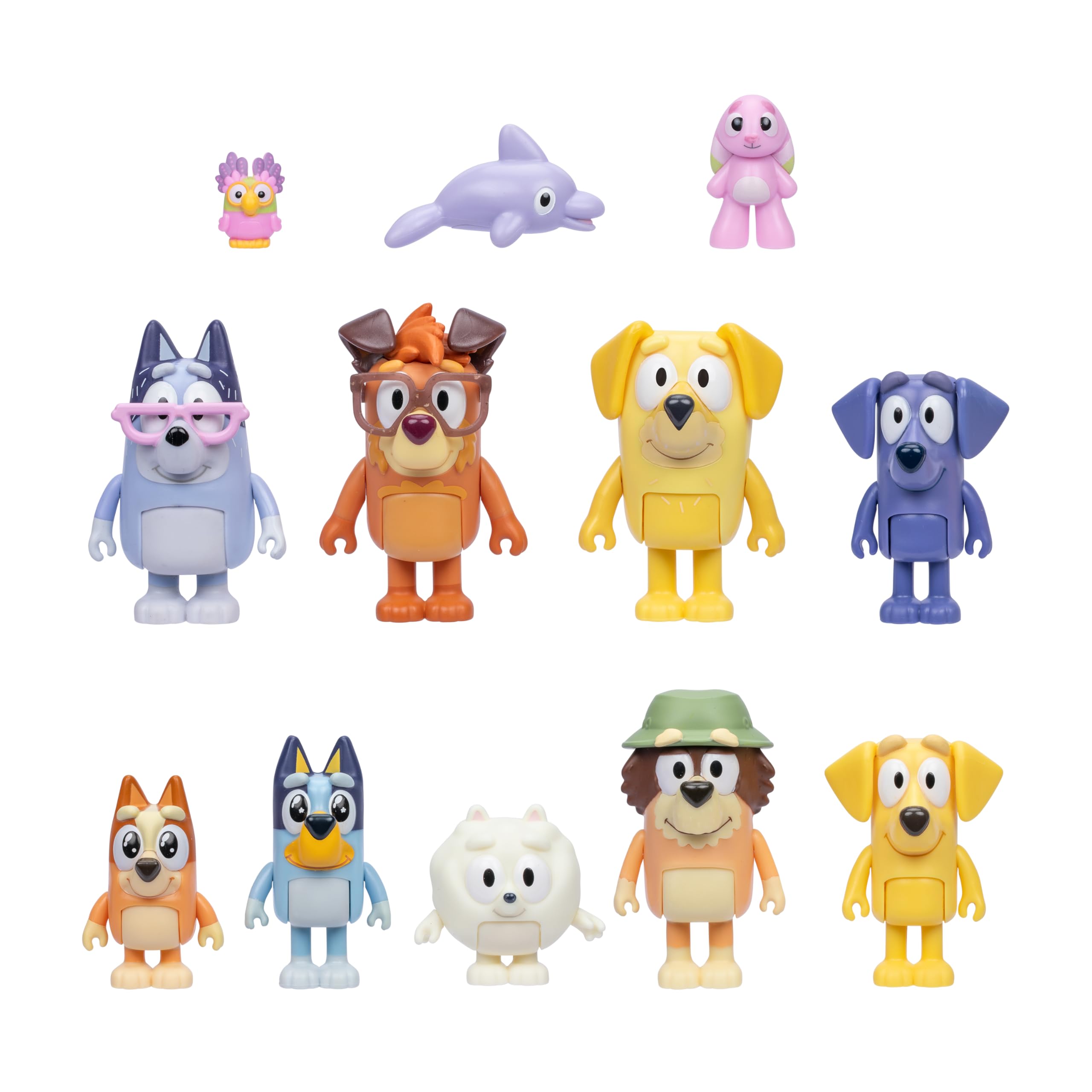 Bluey The Super Fan Set - 12 Action Figures Including Exclusive Joff & Pom Pom | Articulated 1