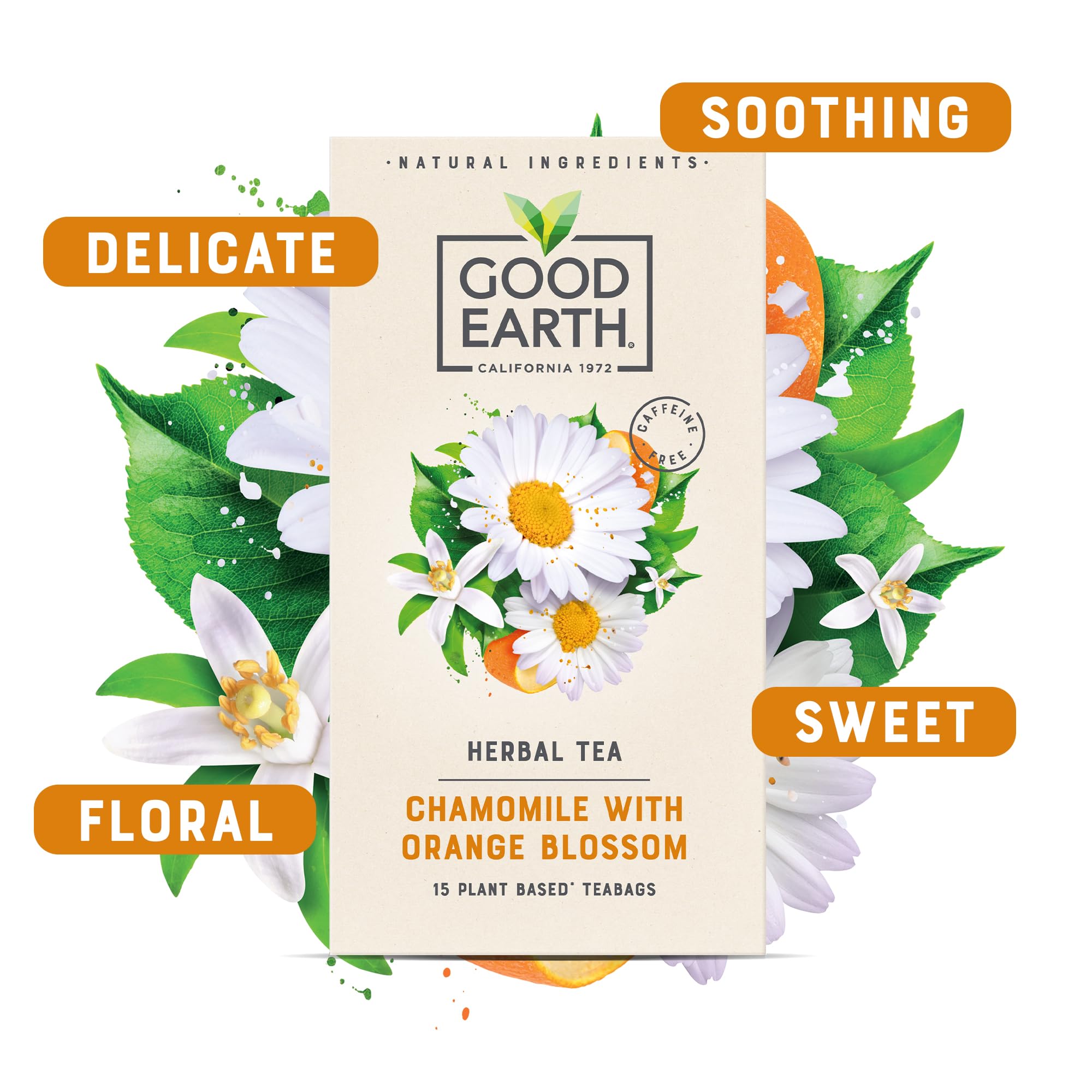 Good Earth Tea Co. - Chamomile with Orange Blossom Herbal Tea Bags 4