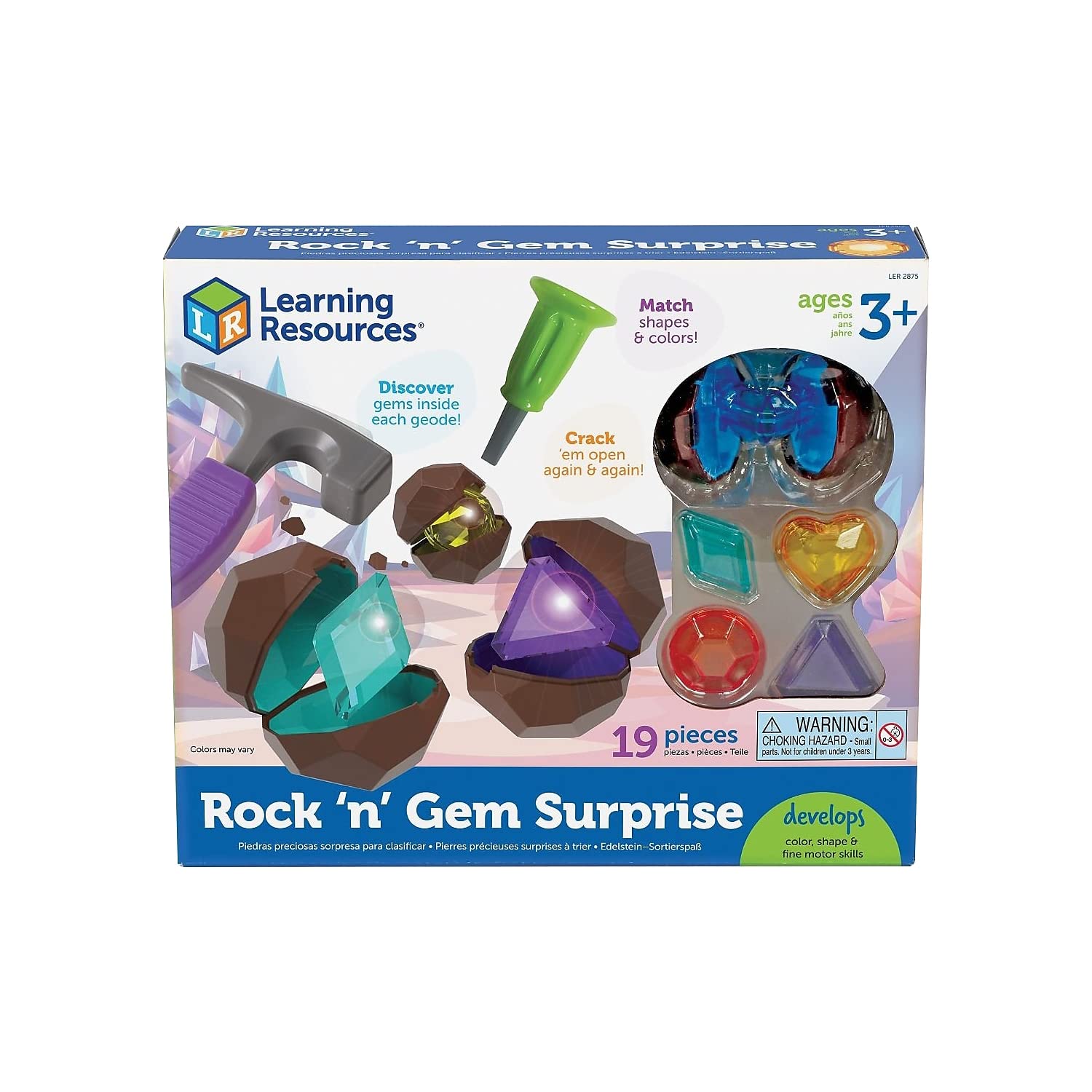 Learning Resources Rock 'n' Gem Surprise - Educational Playset for Sorting, Matching & Counting (Ages 3+) 10