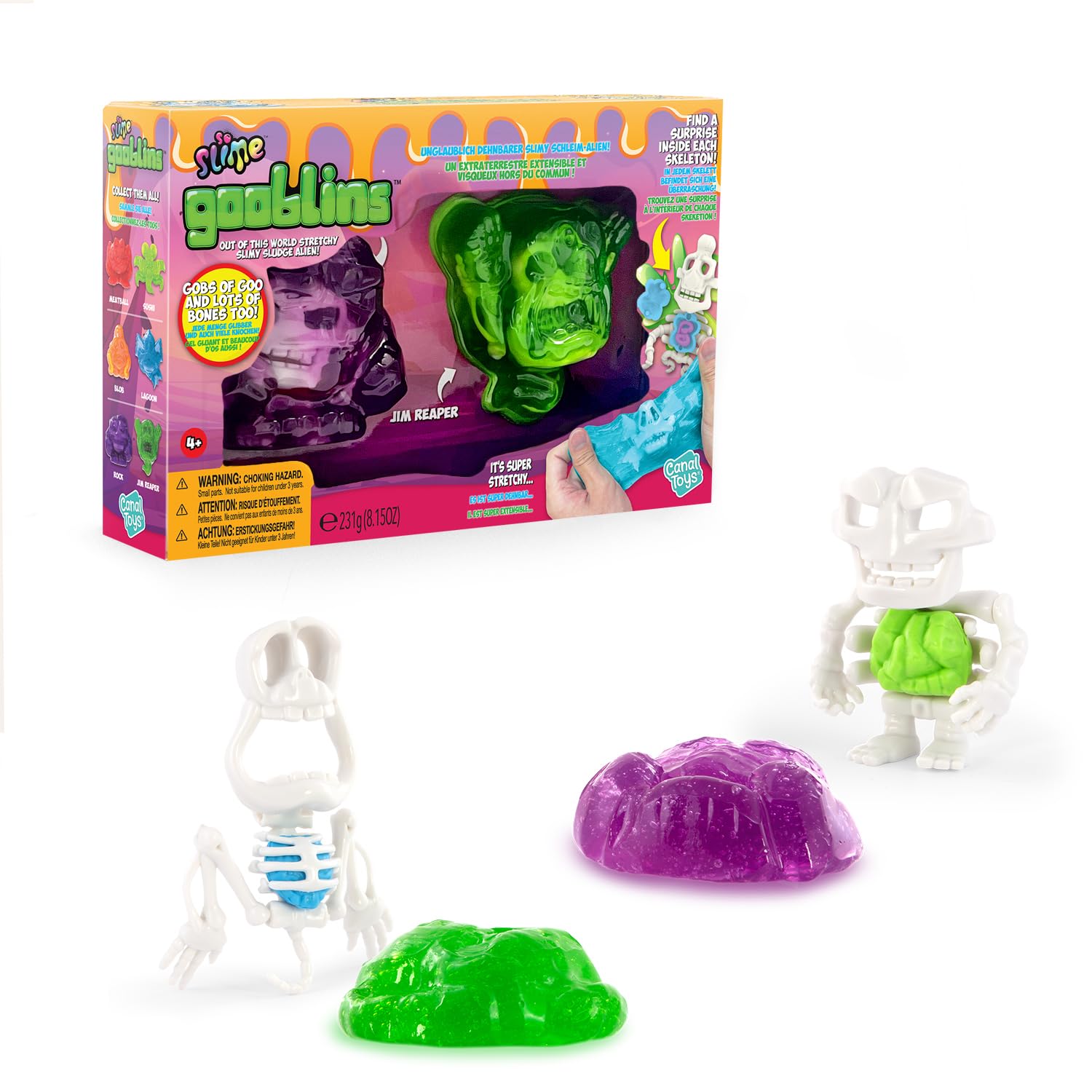 Gooblins 2 Pack - Stretch, Squeeze & Build Slime Alien Skeleton Puzzle 8