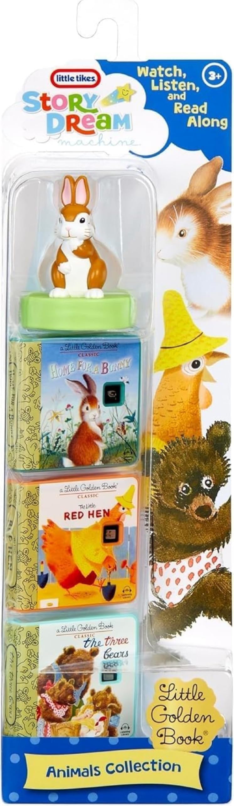 Little Tikes Little Golden Books Animals Collection for Story Dream Machine - 3 Stories & Light Effects for Ages 3+ 4