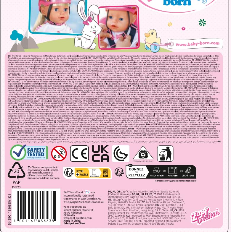 BABY Born 43 cm Doll Bike Helmet - Pink Glitter Safety Accessory for Kids 3+ 10