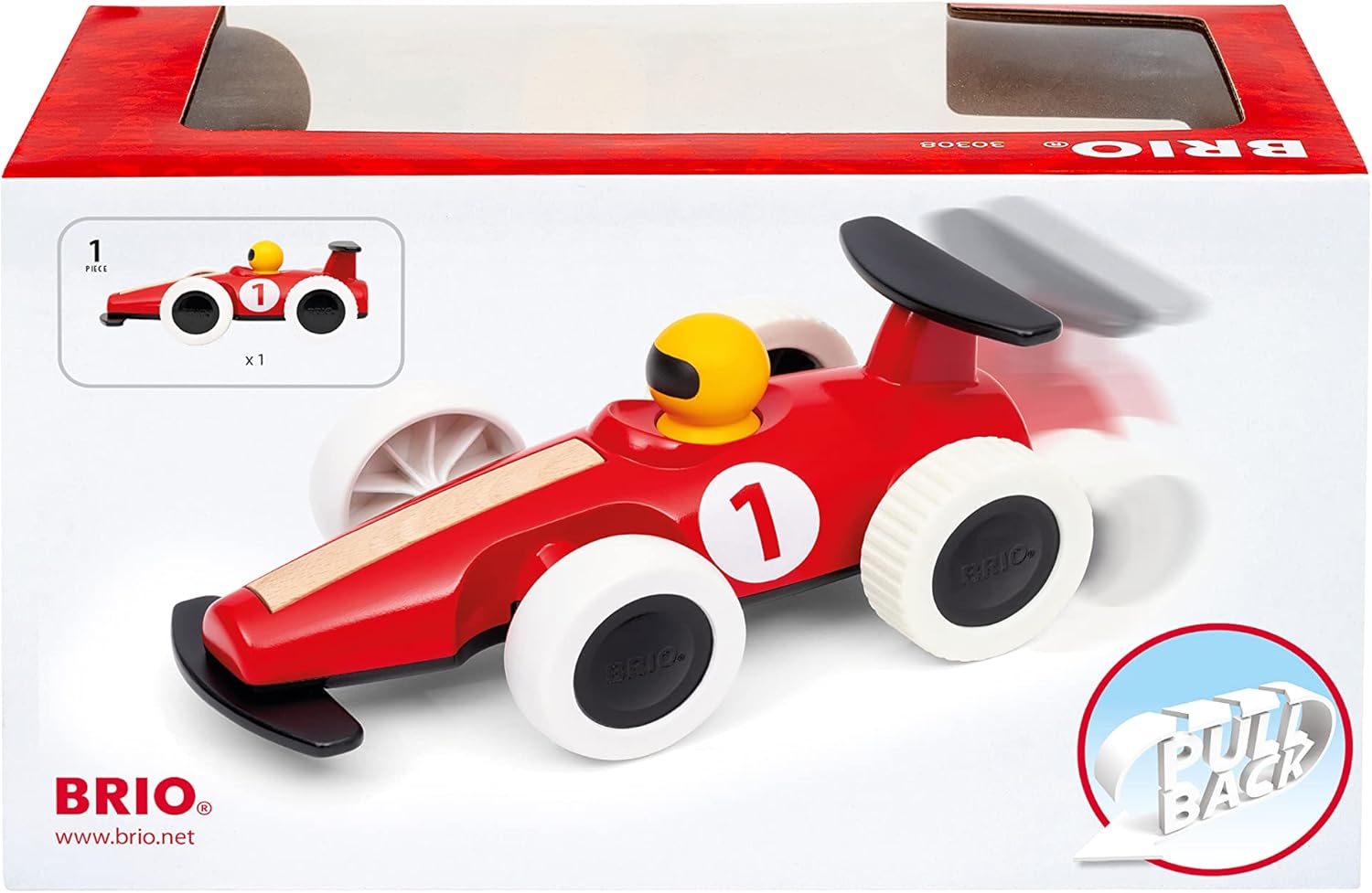 BRIO Large Pull Back F1 Race Car - Educational Toddler Vehicle for Ages 18 Months+ 6