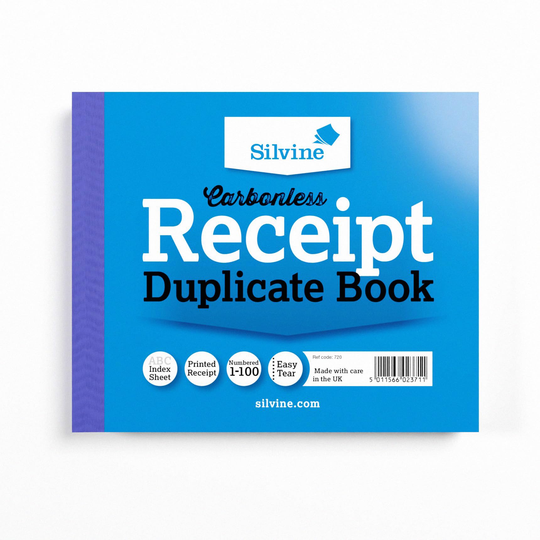 Silvine Carbonless Duplicate Receipt Book - Numbered 1-100 with Index Sheet | 102 x 127mm 1