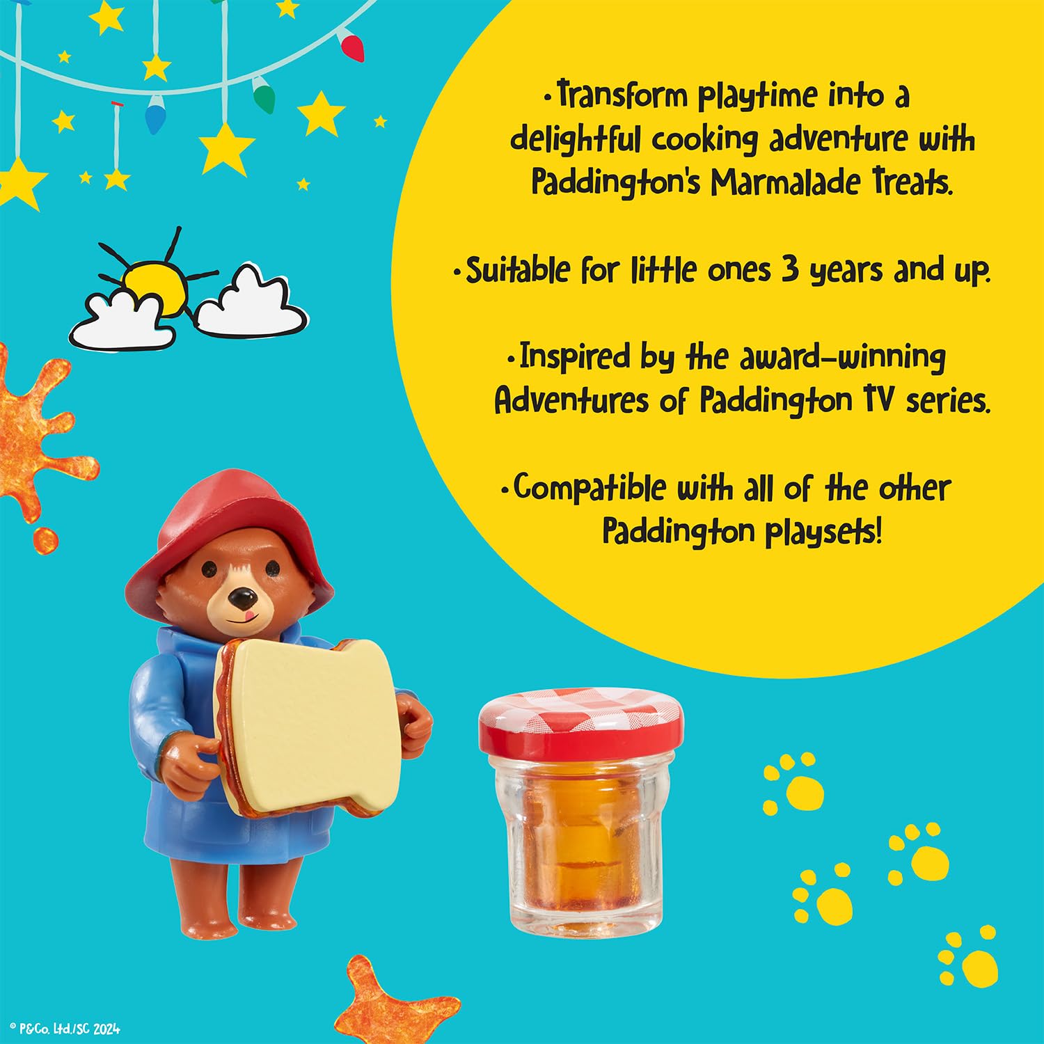 Paddington Bear Marmalade Treats Pretend Playset - 3-Piece Toy Set for Imaginative Play 3