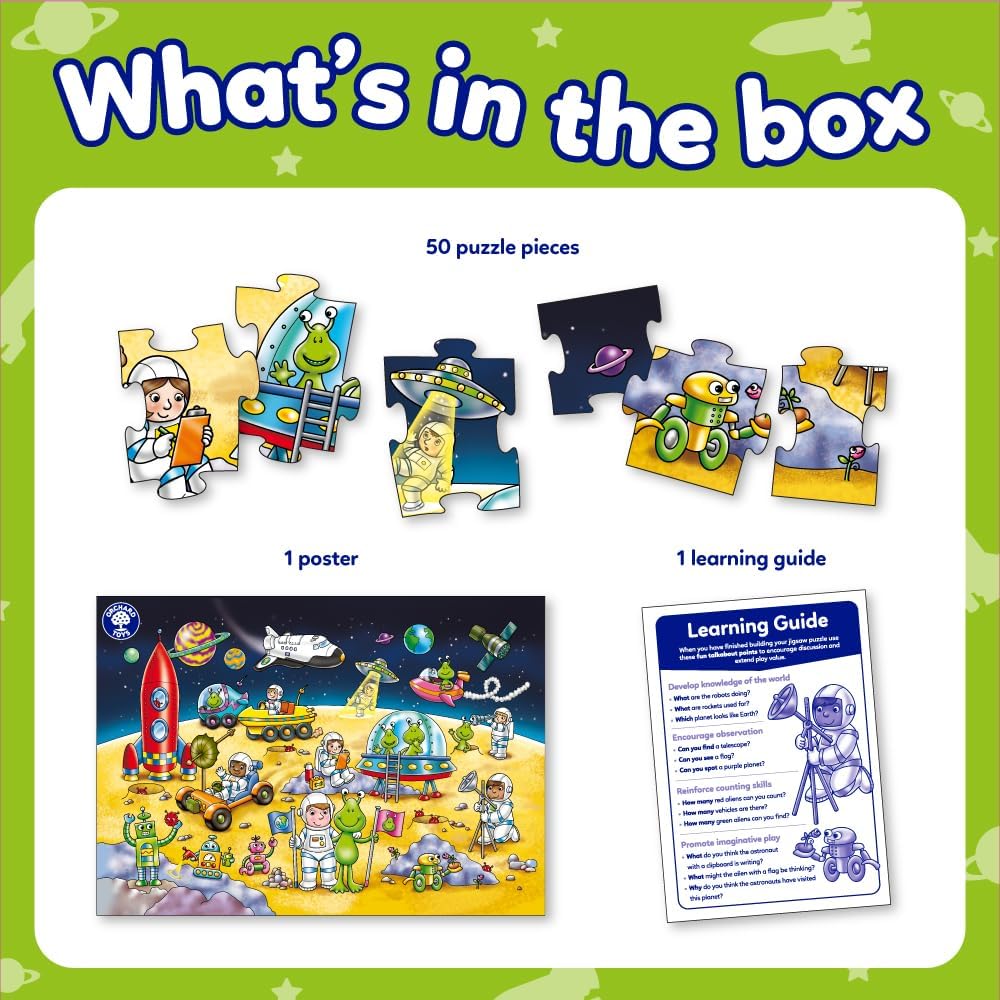 Orchard Toys Outer Space Jigsaw Puzzle - 50-Piece Educational Floor Puzzle for Ages 4+ 5