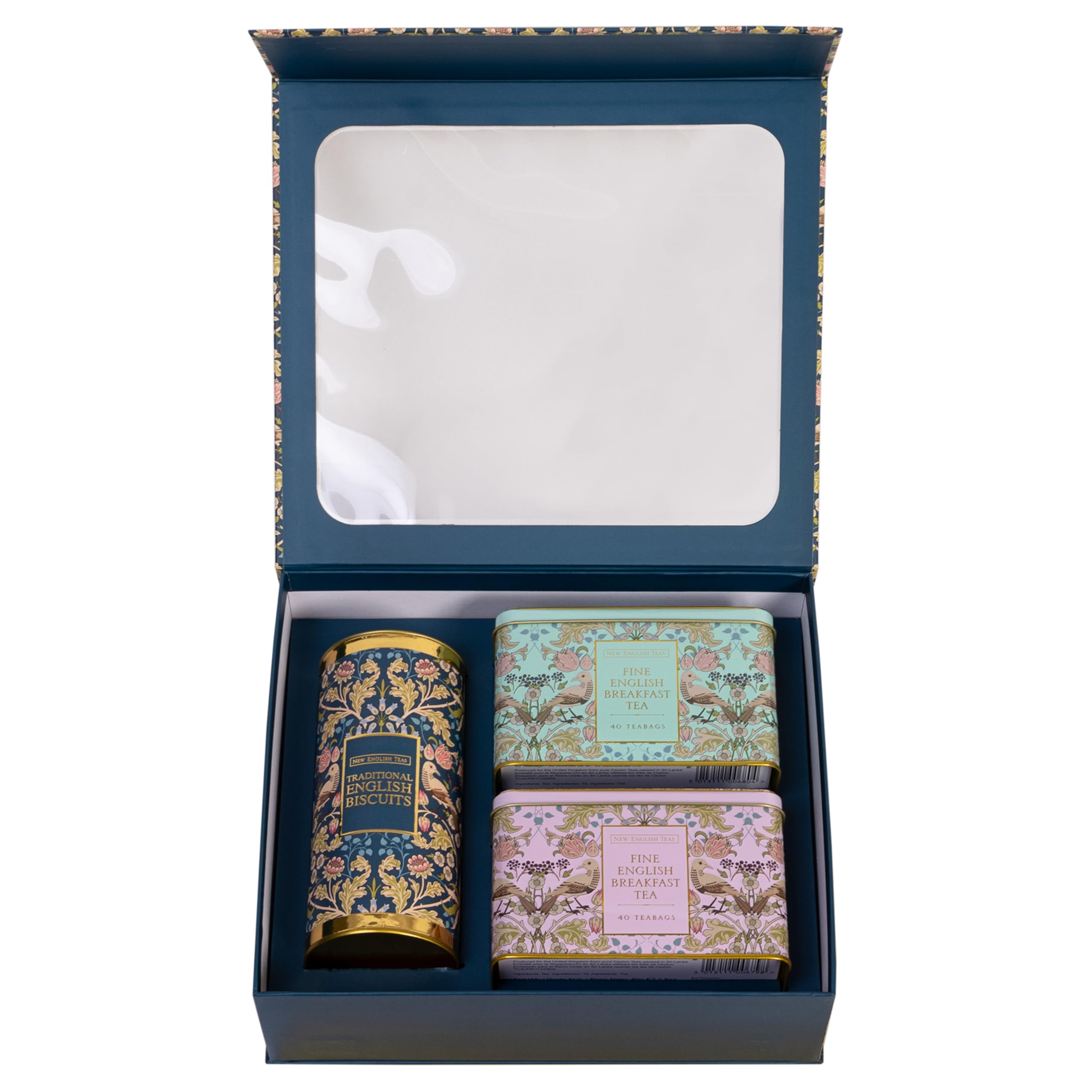 New English Teas - Traditional Tea & Biscuits Gift Set with 80 English Breakfast Teabags