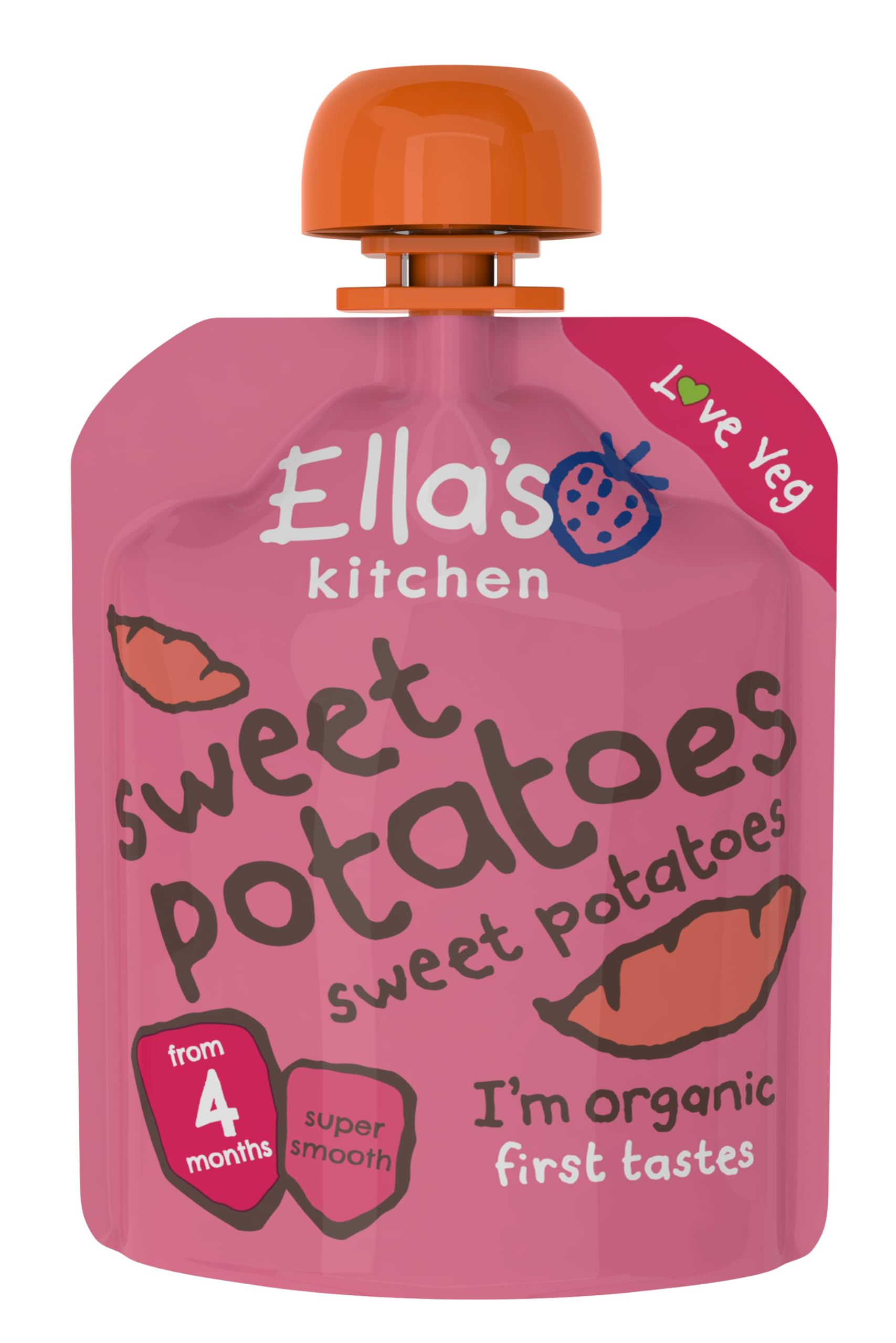 Ella's Kitchen Organic First Taste Sweet Potato Baby Meal | 70g Pouch | No Added Sugar or Salt