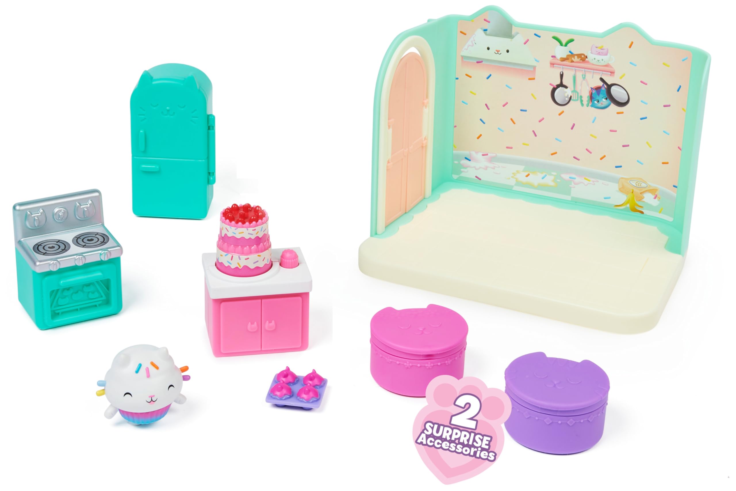 Gabby’s Dollhouse Bakey with Cakey Kitchen Playset - Spinning Cake & 2 Surprise Deliveries, Ages 3+ 3