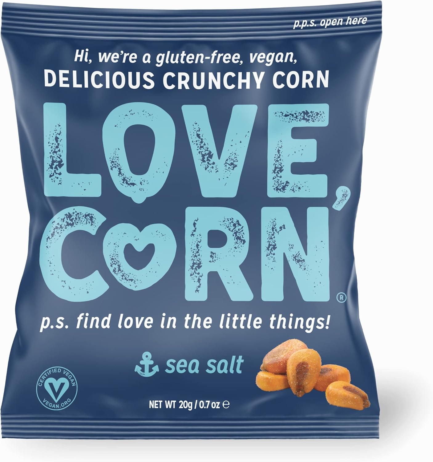 LOVE CORN Sea Salt Crunchy Corn Snack 20g x 24 Bags – Gluten Free Vegan Snack 5