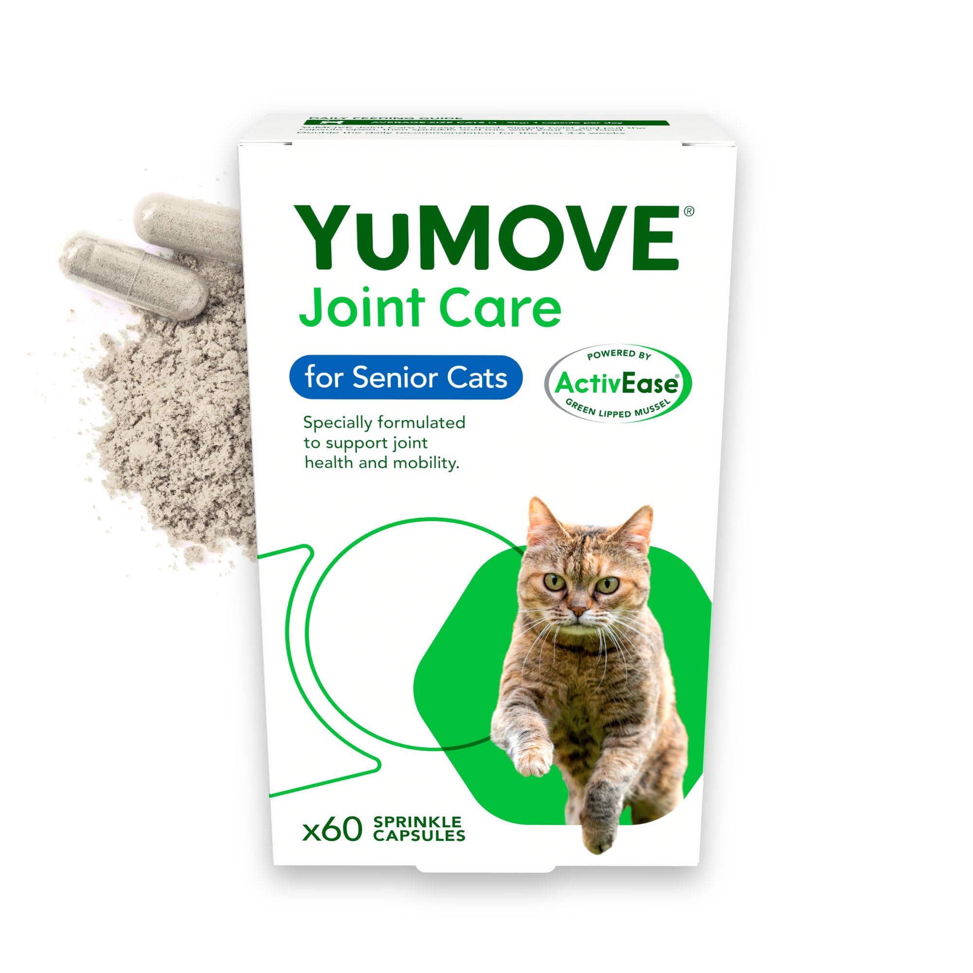 YuMOVE Senior Cat Joint Supplement for Cats Aged 8 Weeks+ | 60 Capsules | Aids Mobility